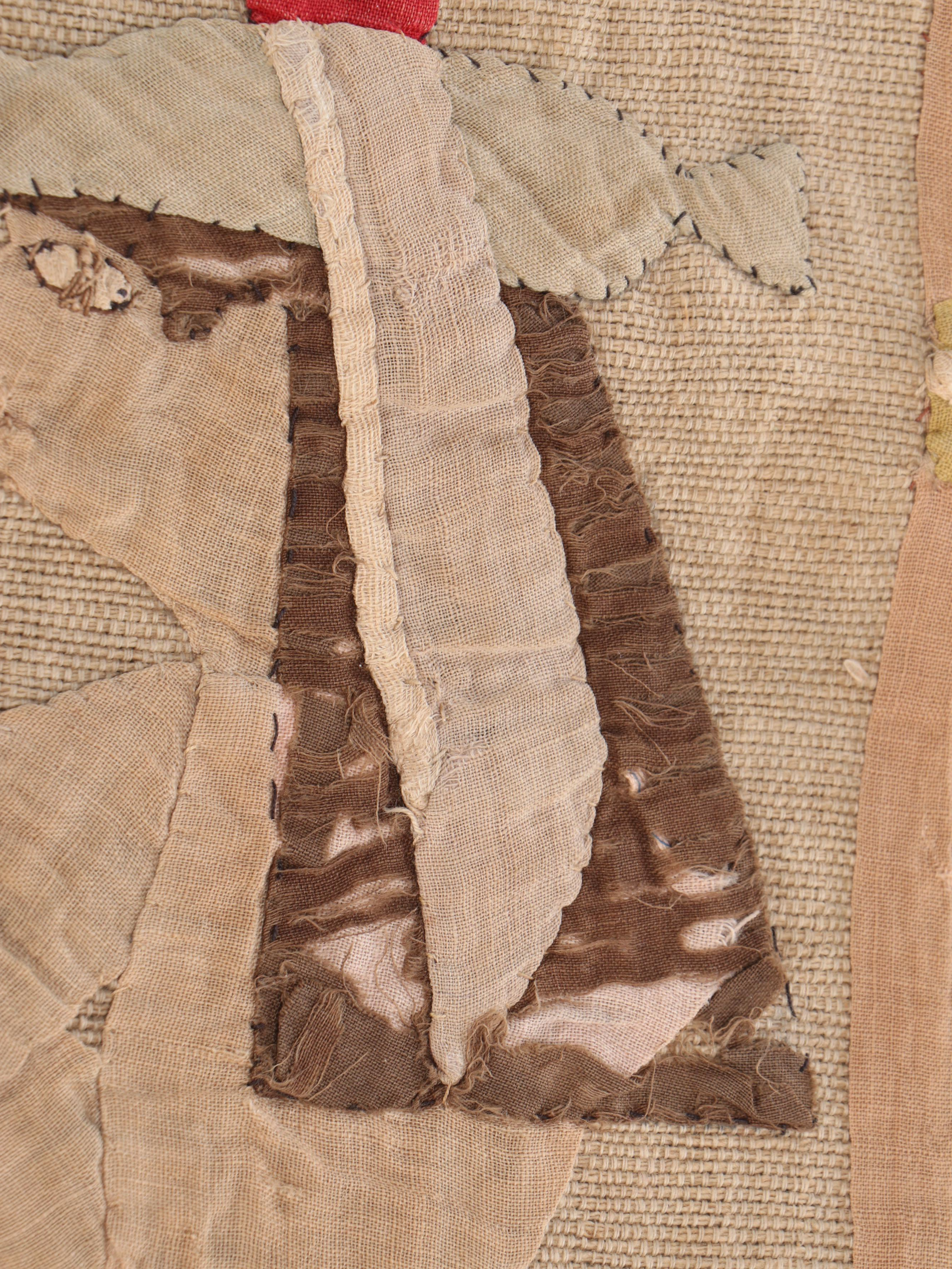 Hand-Pieced Egyptian Revival Chariot Scene with Other Appliqué Textile Panel