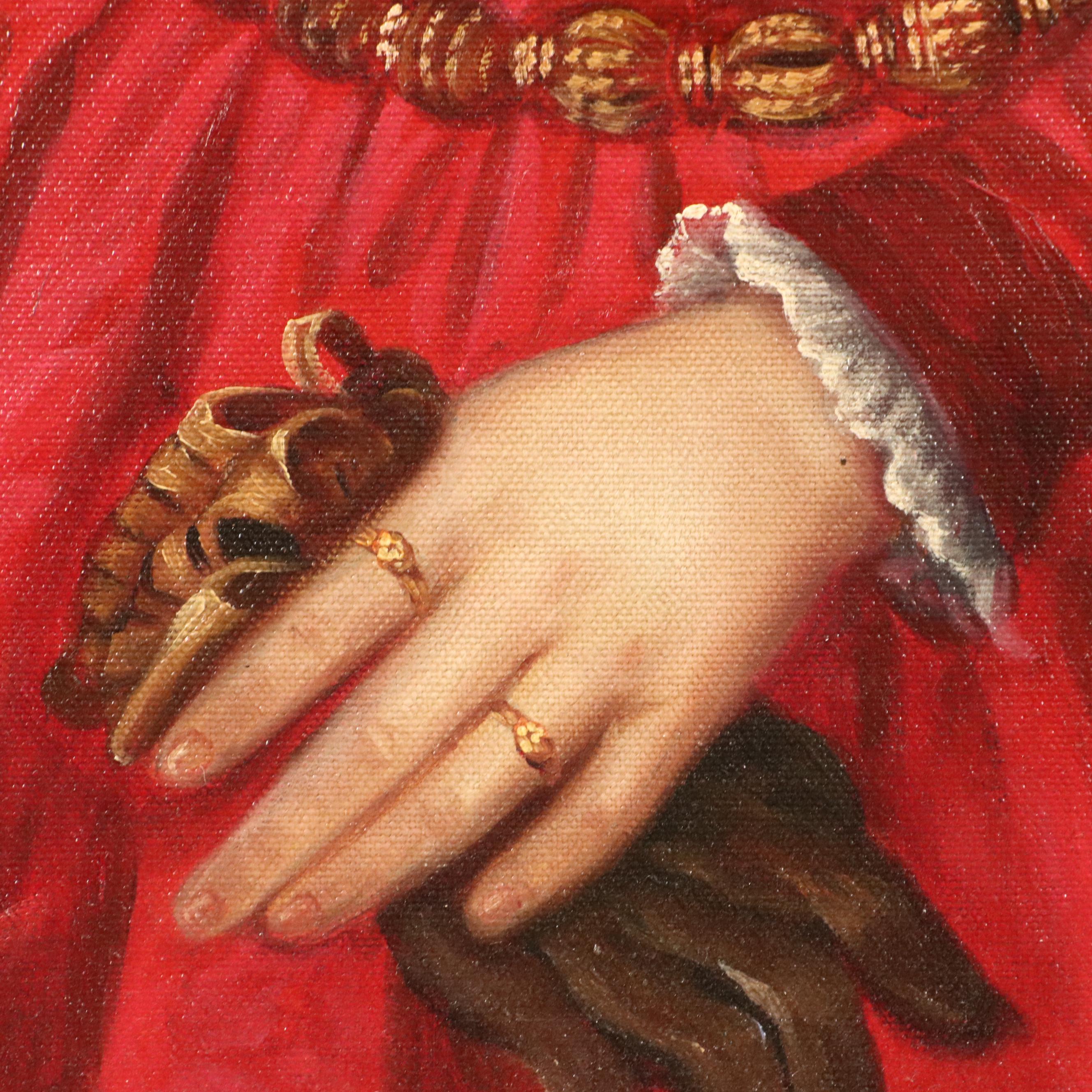 Peter Shinn Oil Painting Master Study of Bronzino Portrait, 1993