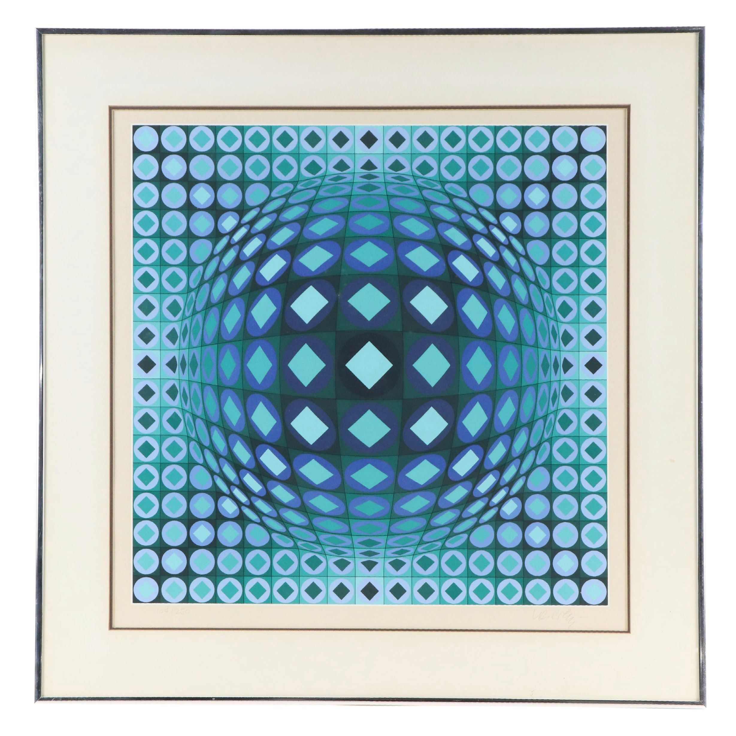 Victor Vasarely Op Art Serigraph "Kezdi-Ga," 1979