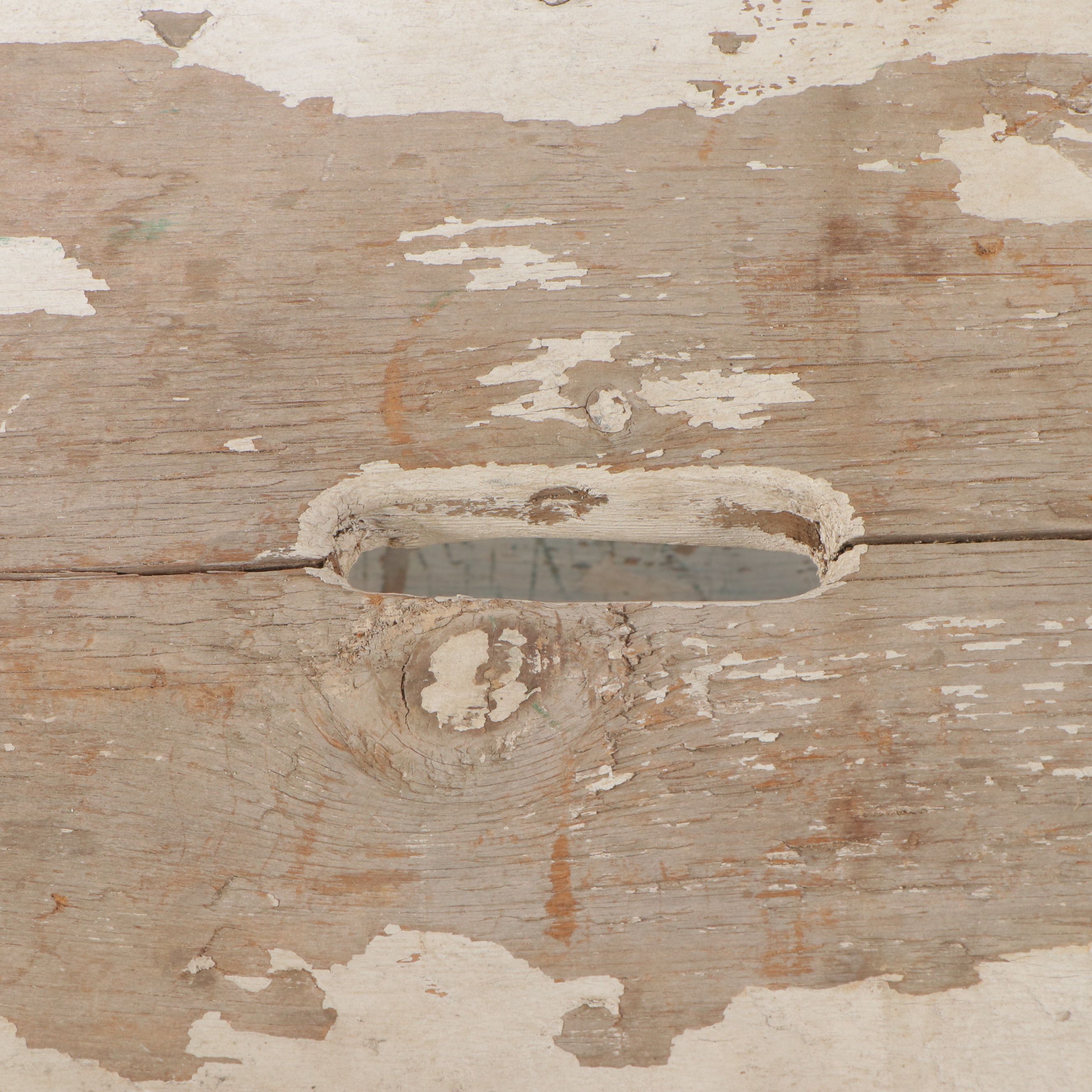 Primitive Style Distressed Painted Wood Stool