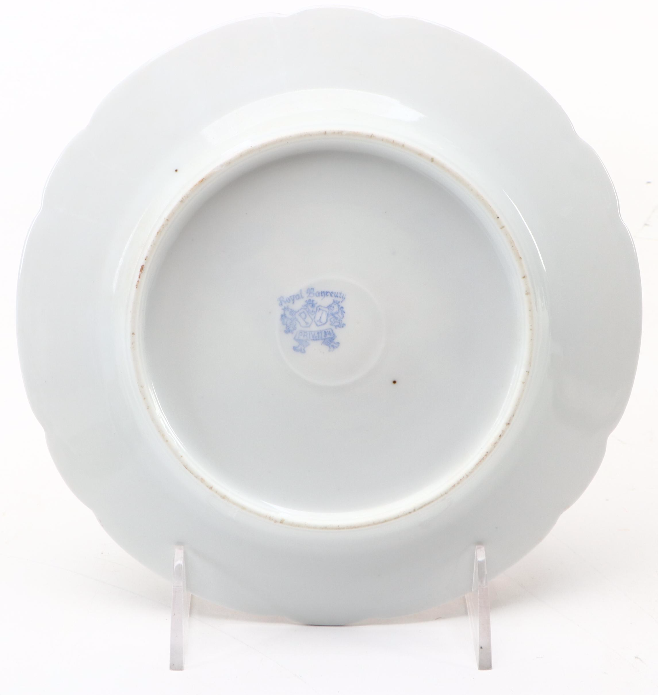 Royal Bayreuth Gilt-Accented Porcelain Cabinet Plates, Early to Mid-20th Century