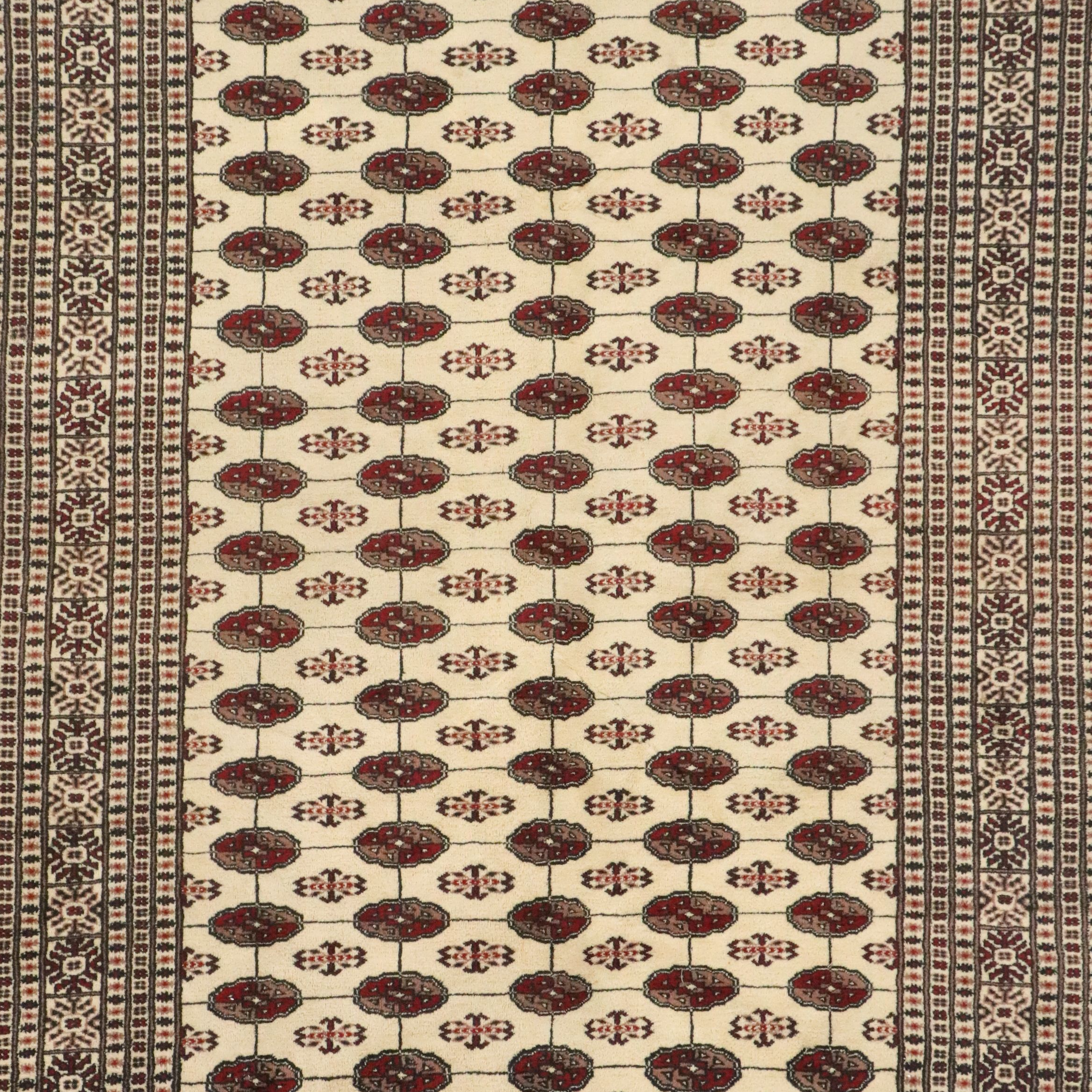 6'2 x 9' Hand-Knotted Pakistani Bokhara Area Rug