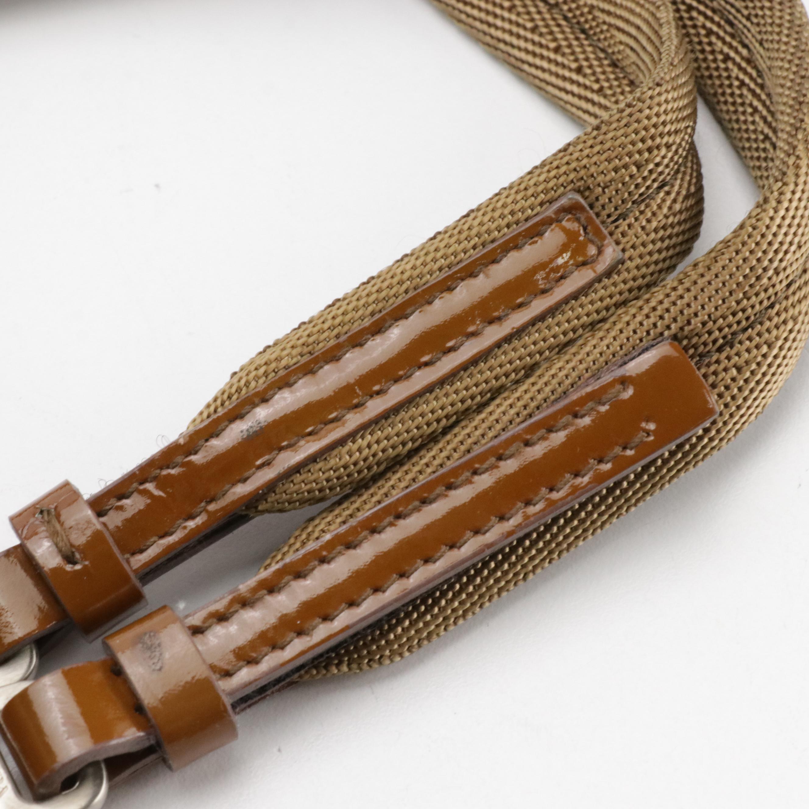 Prada Mini Tote in Beige Wool with Leather Leaf Appliqué and Grommets Details