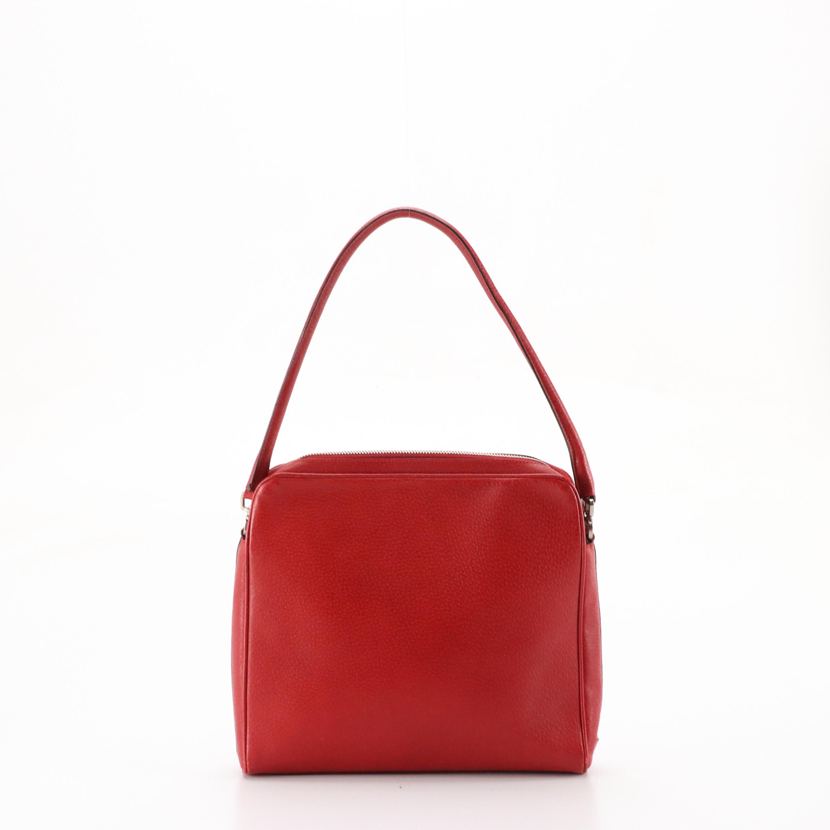 Prada Red Cinghiale Leather Shoulder Bag