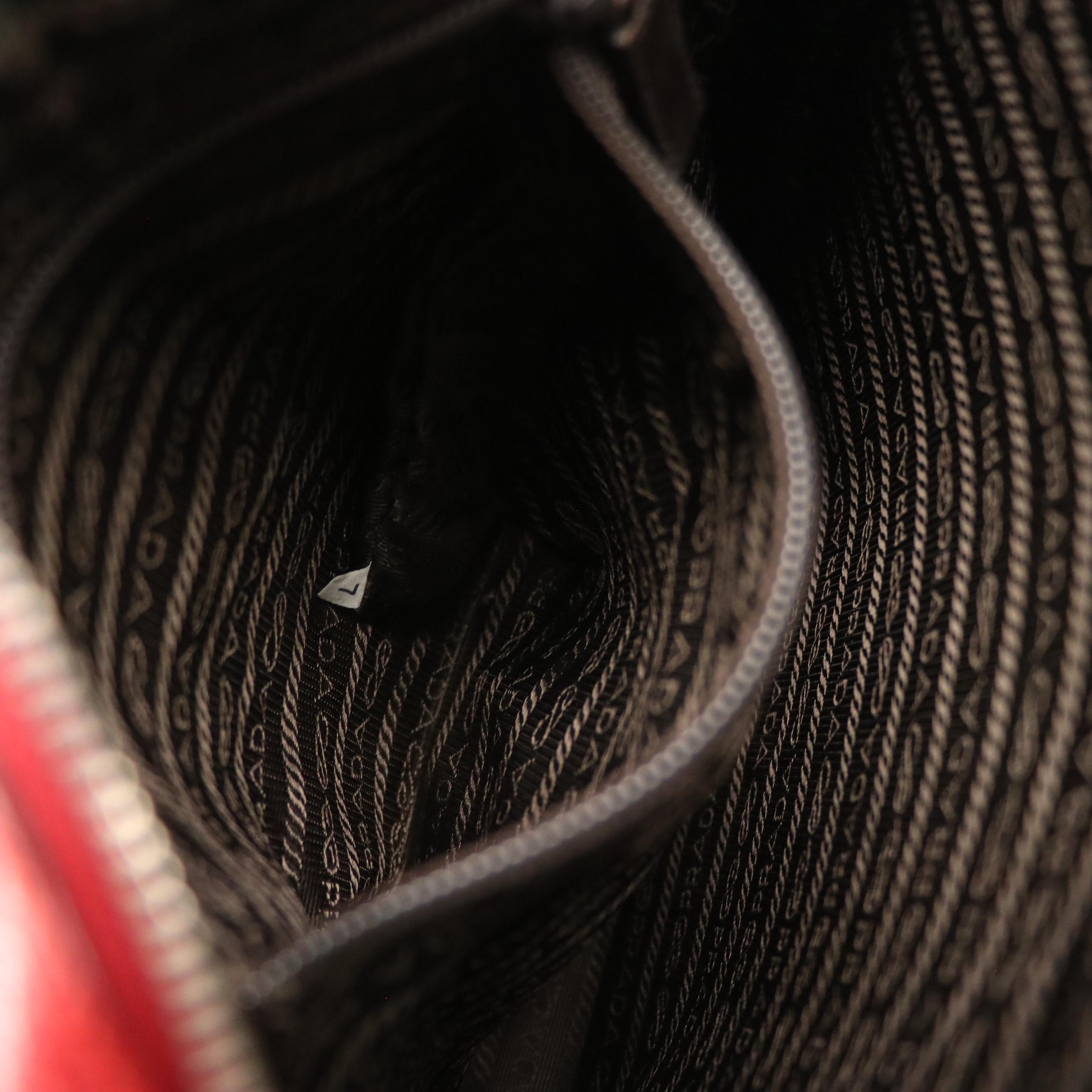 Prada Red Cinghiale Leather Shoulder Bag