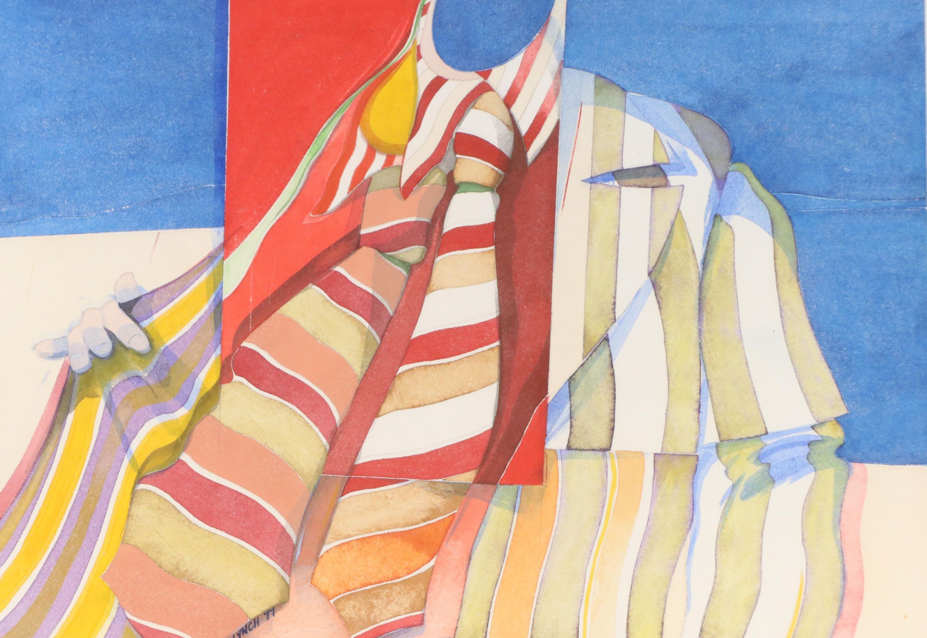 Frederick Lynch Abstract Watercolor "Unconventional Gesture," 1977