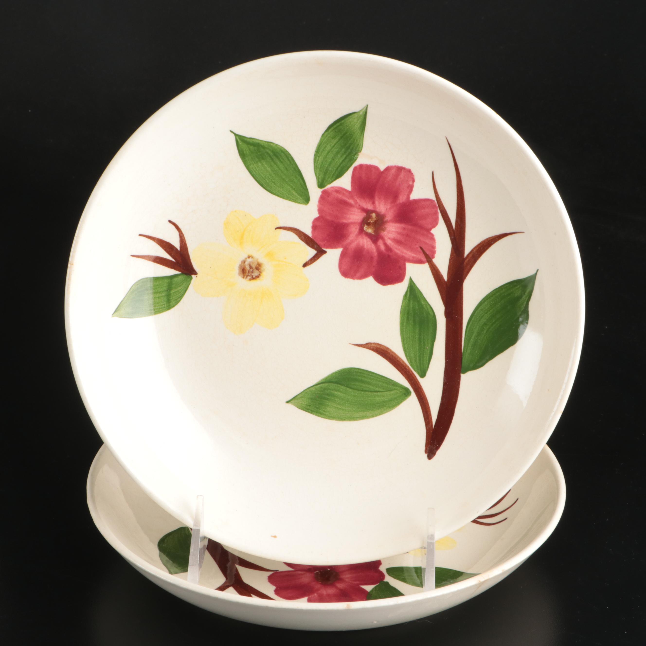 Stetson "Parkview Morning Glory" Hand-Painted Ceramic Dinnerware, Mid-20th Cent.