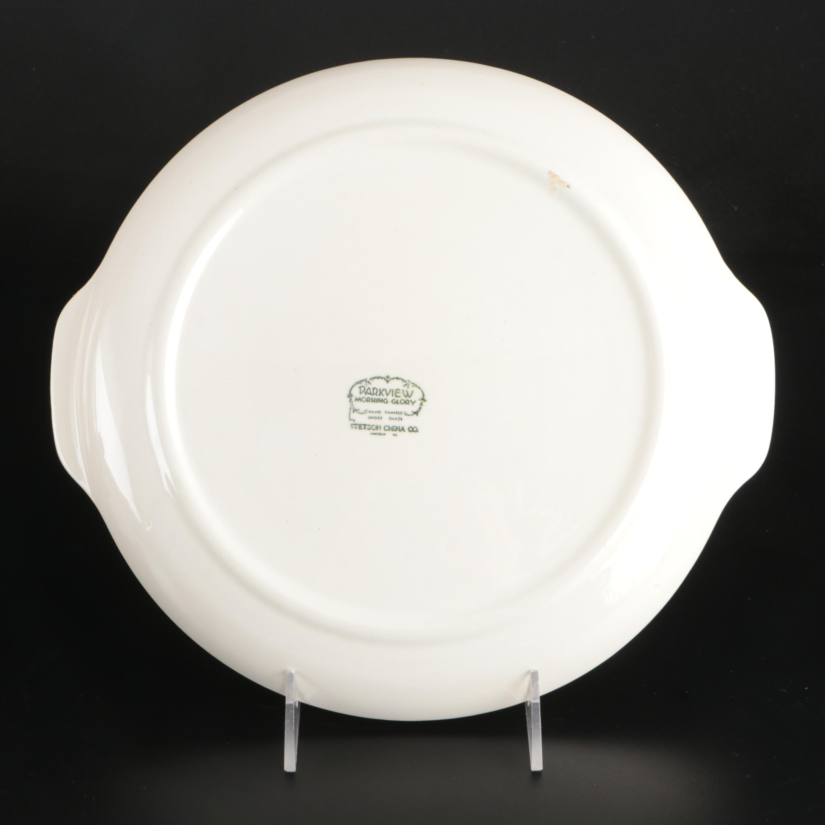 Stetson "Parkview Morning Glory" Hand-Painted Ceramic Dinnerware, Mid-20th Cent.