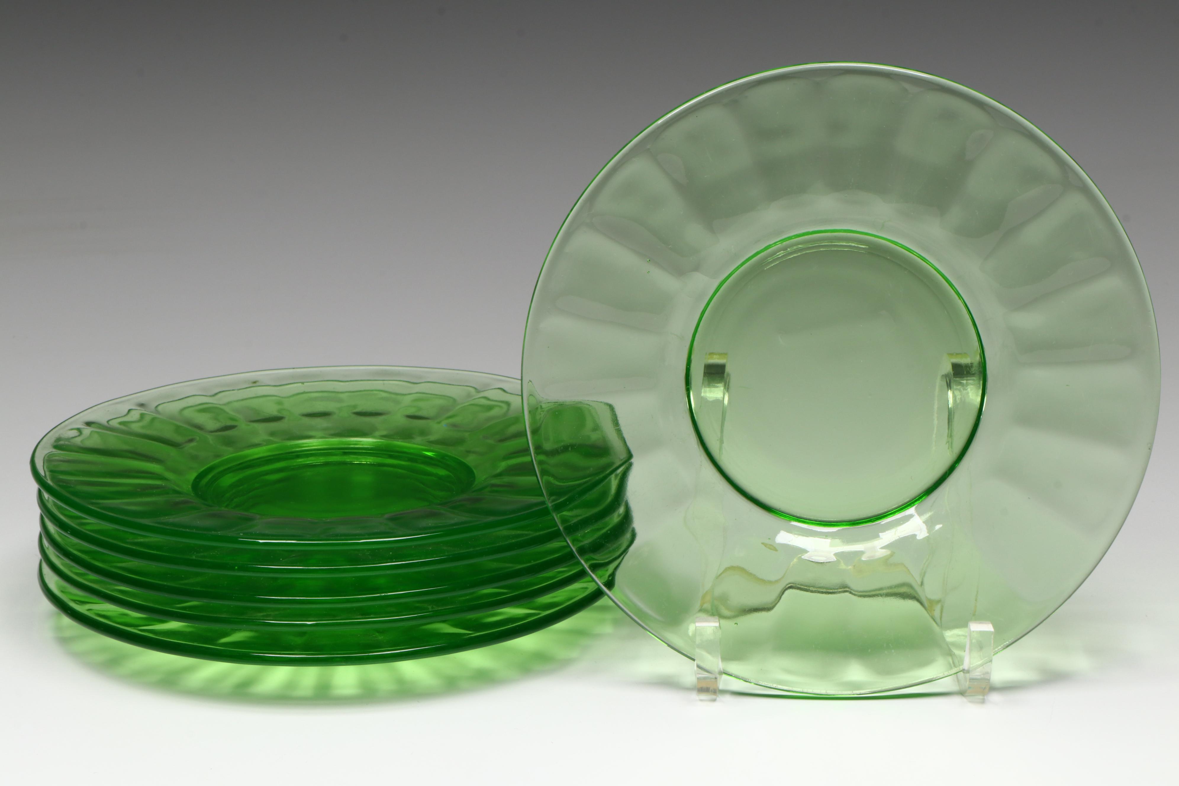 Uranium Glass Sherbet Glass Collection, Early to Mid-20th Century