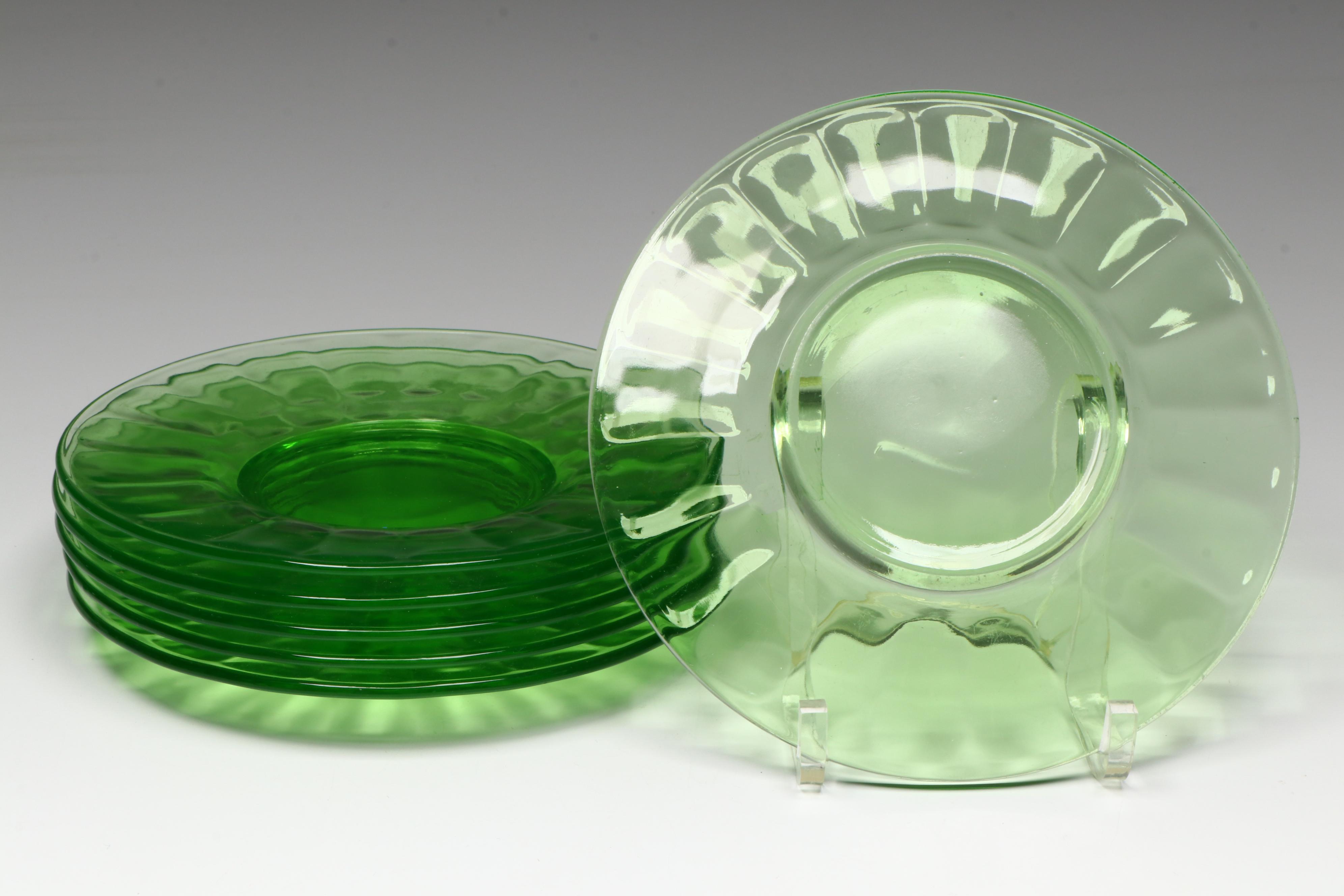 Uranium Glass Sherbet Glass Collection, Early to Mid-20th Century