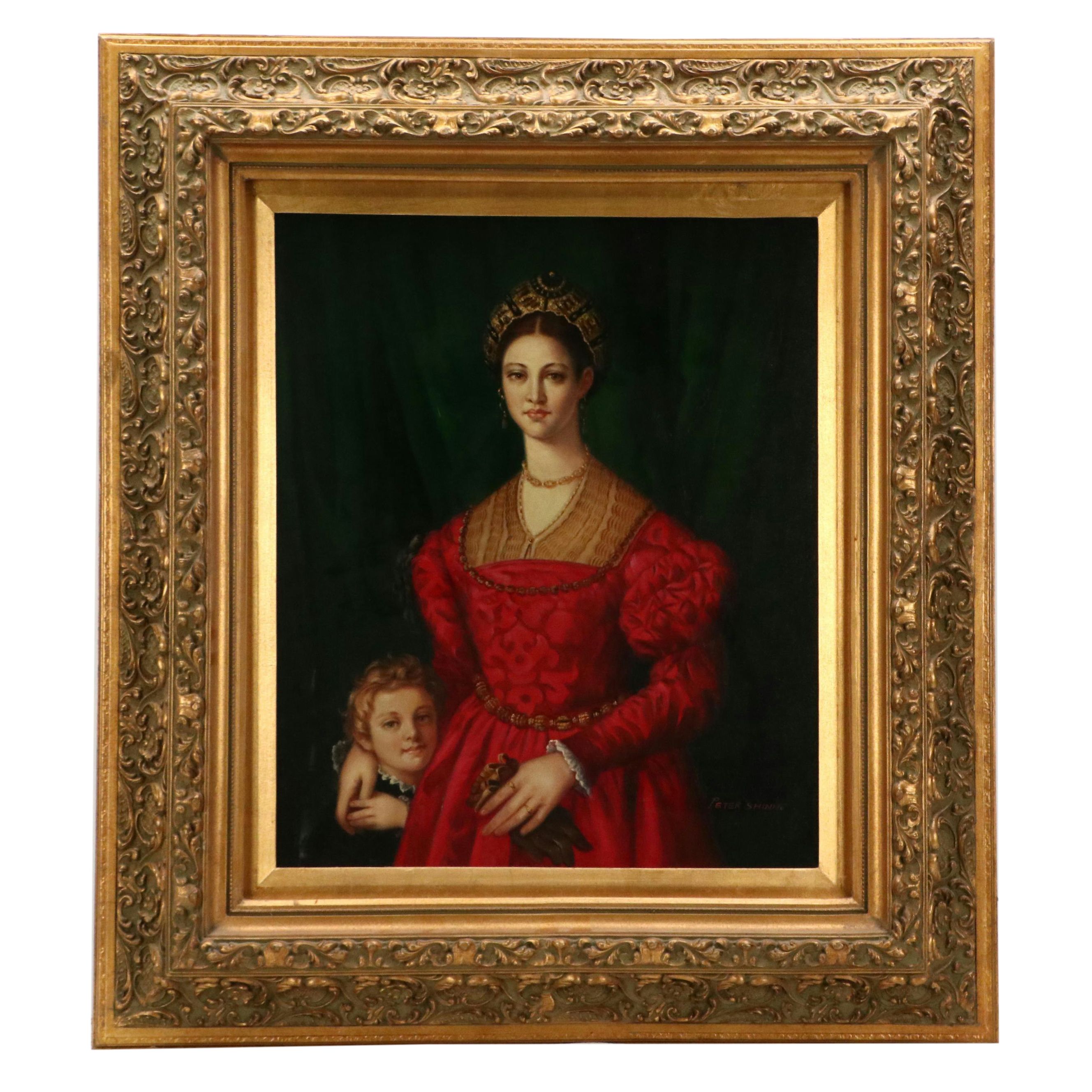 Peter Shinn Oil Painting Master Study of Bronzino Portrait, 1993