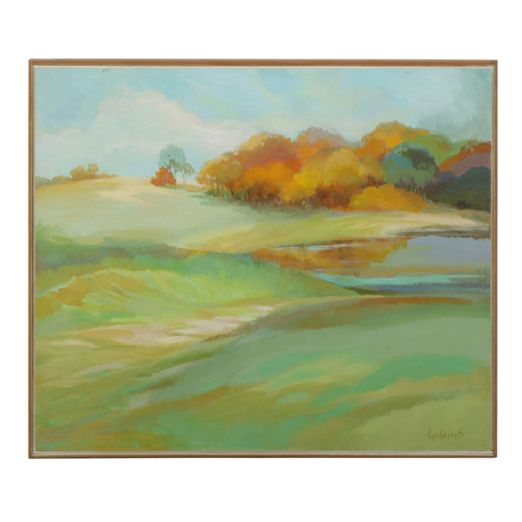 Lyn Keirns Impressionist Landscape Oil Painting of Autumnal Plains
