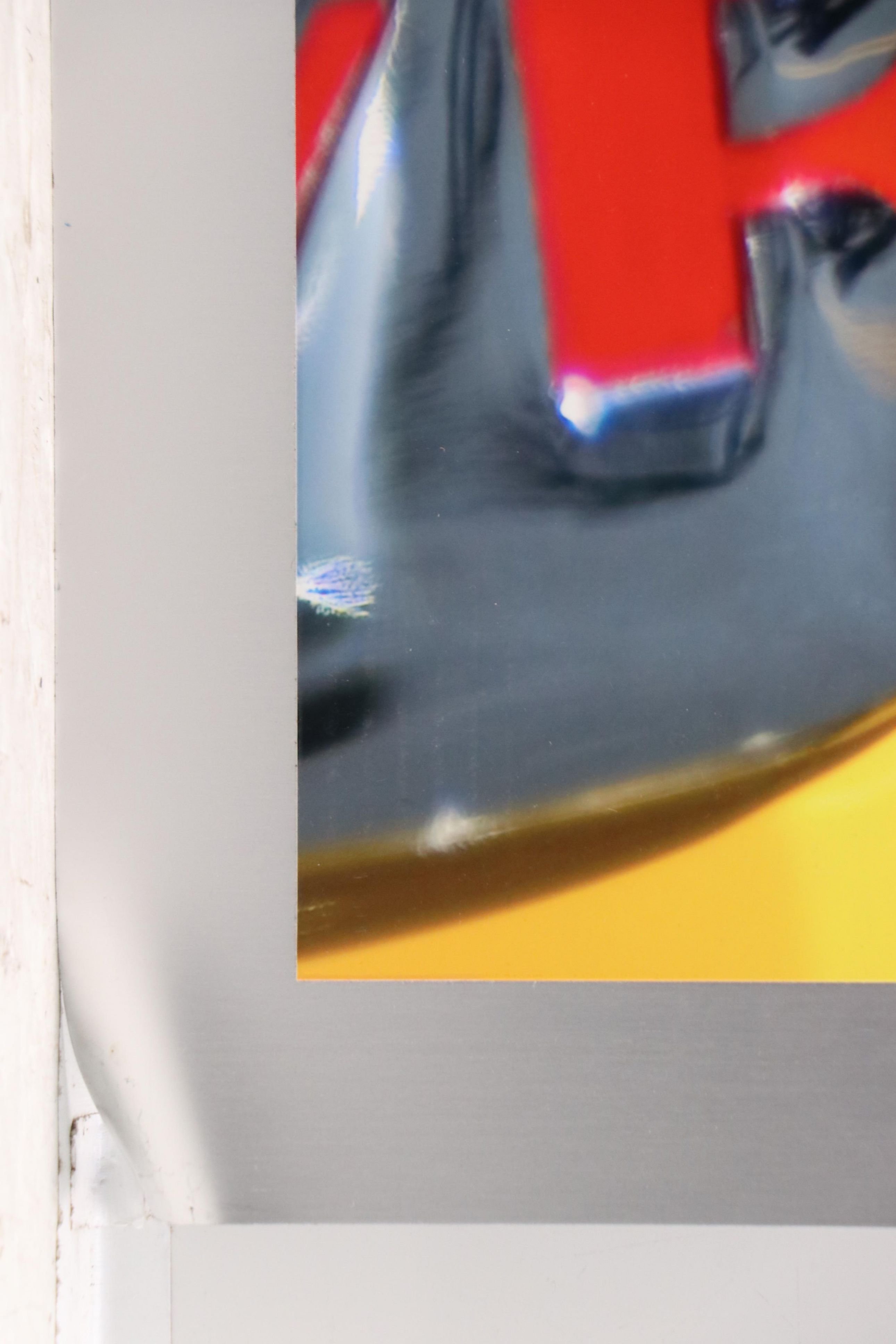 Contemporary Photographs of Roulette Wheel and Moving Car, Mounted to Metal