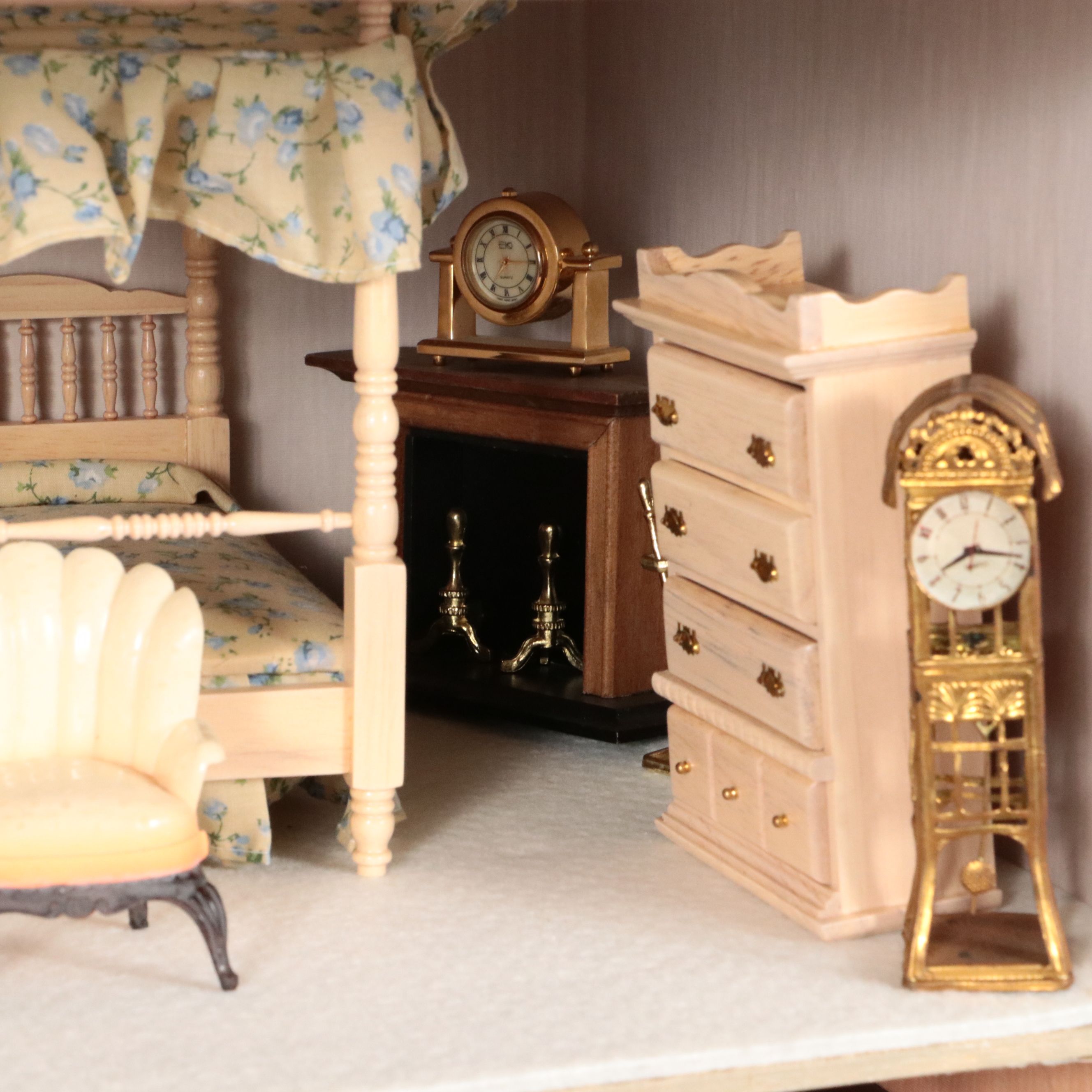 Handmade Eight-Room Wooden Dollhouse with Furniture and Accessories