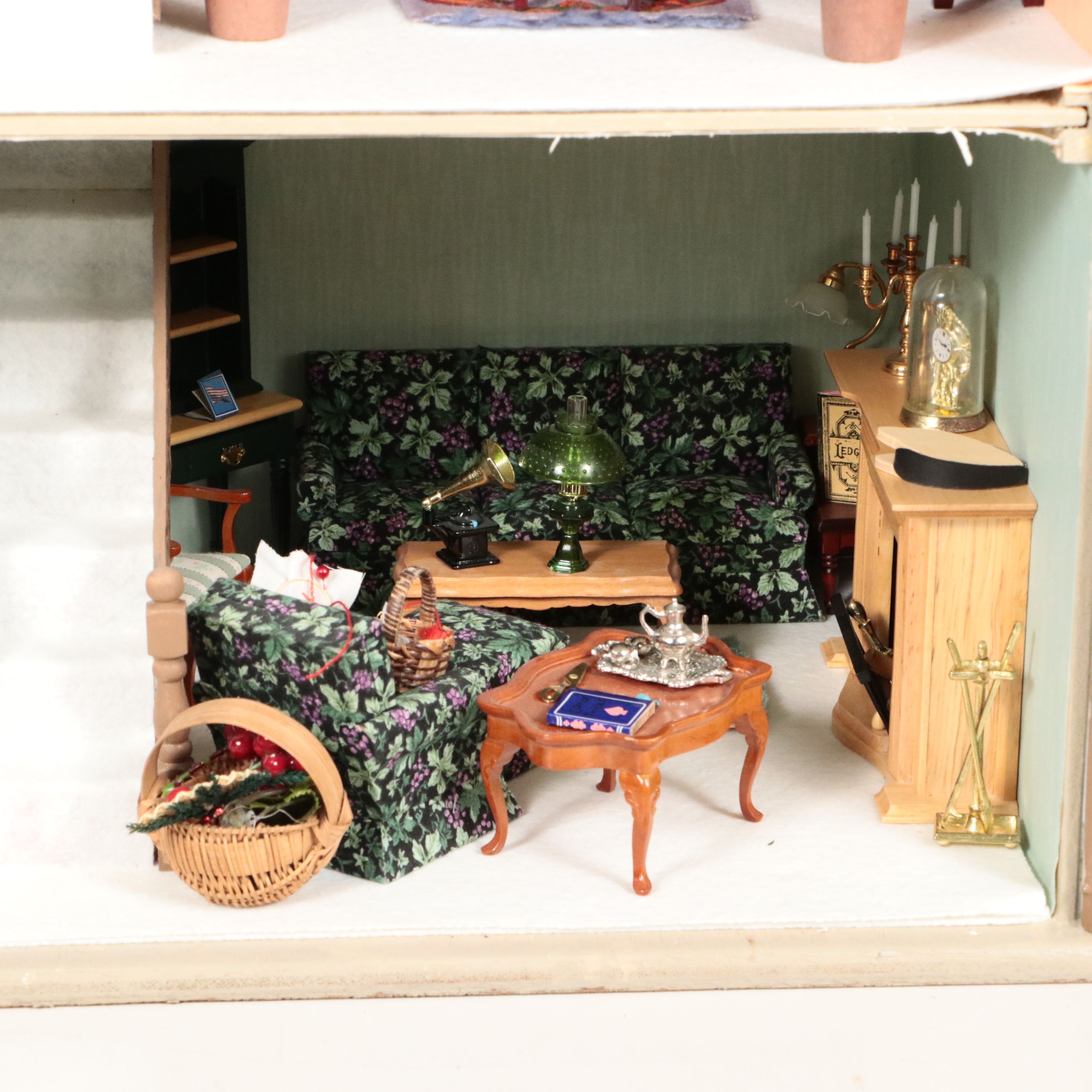 Handmade Eight-Room Wooden Dollhouse with Furniture and Accessories