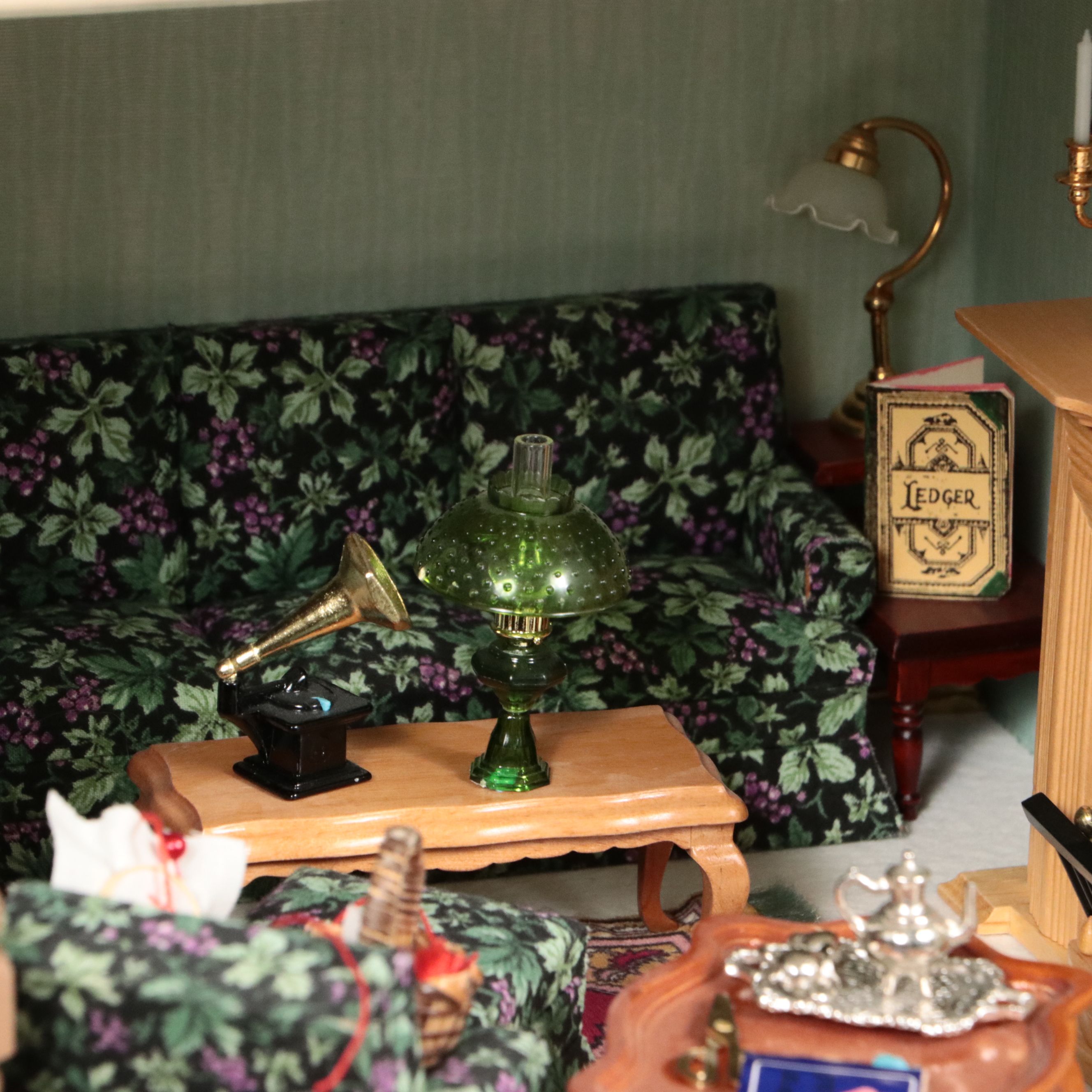 Handmade Eight-Room Wooden Dollhouse with Furniture and Accessories