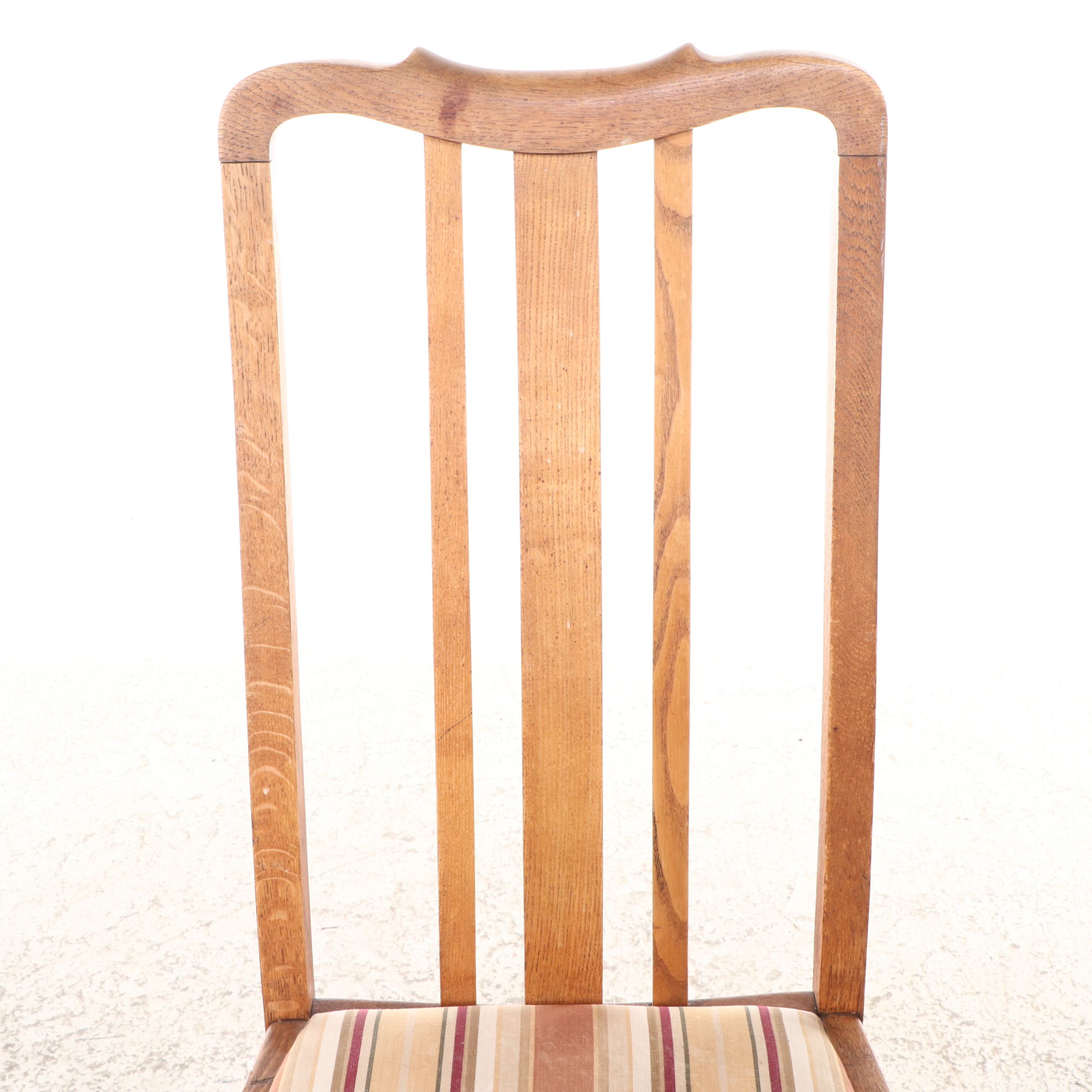 Queen Anne Style Oak Side Chair, 20th Century