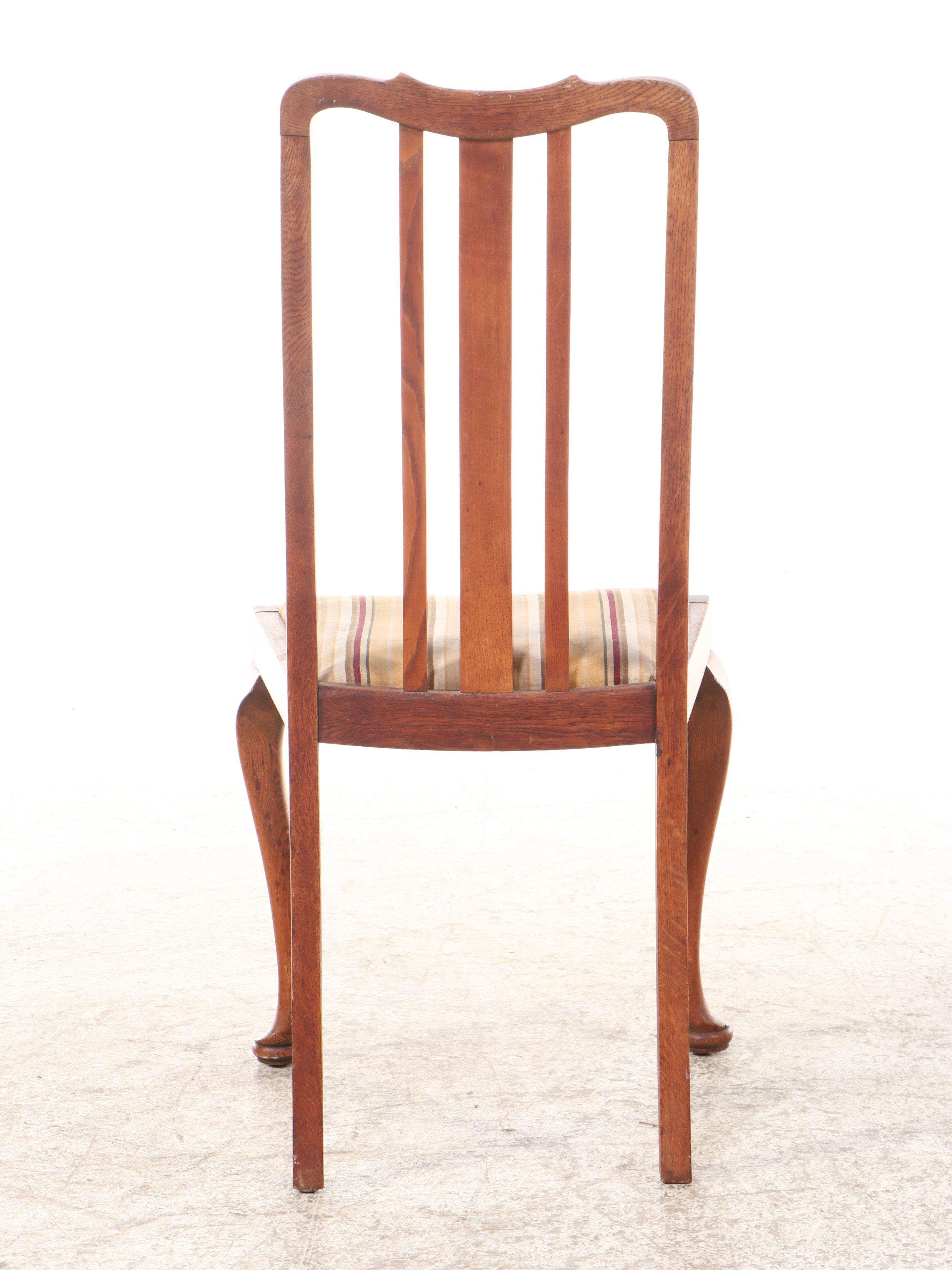 Queen Anne Style Oak Side Chair, 20th Century
