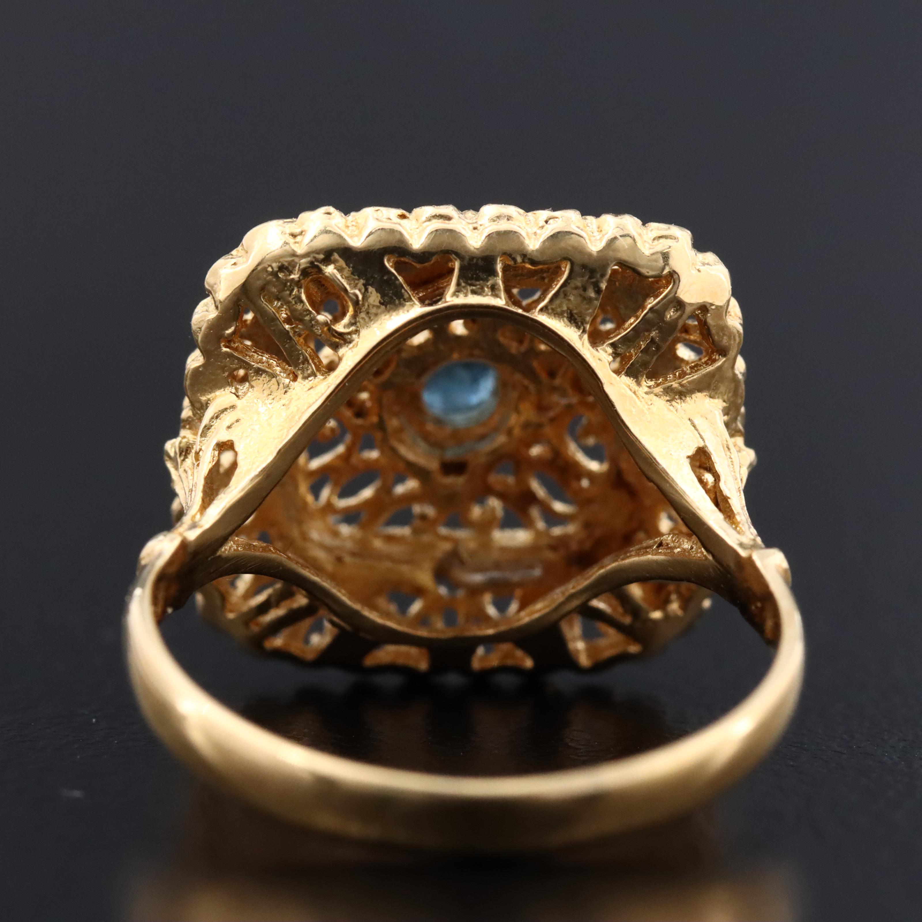 Vintage 18K Sapphire Filigree Ring