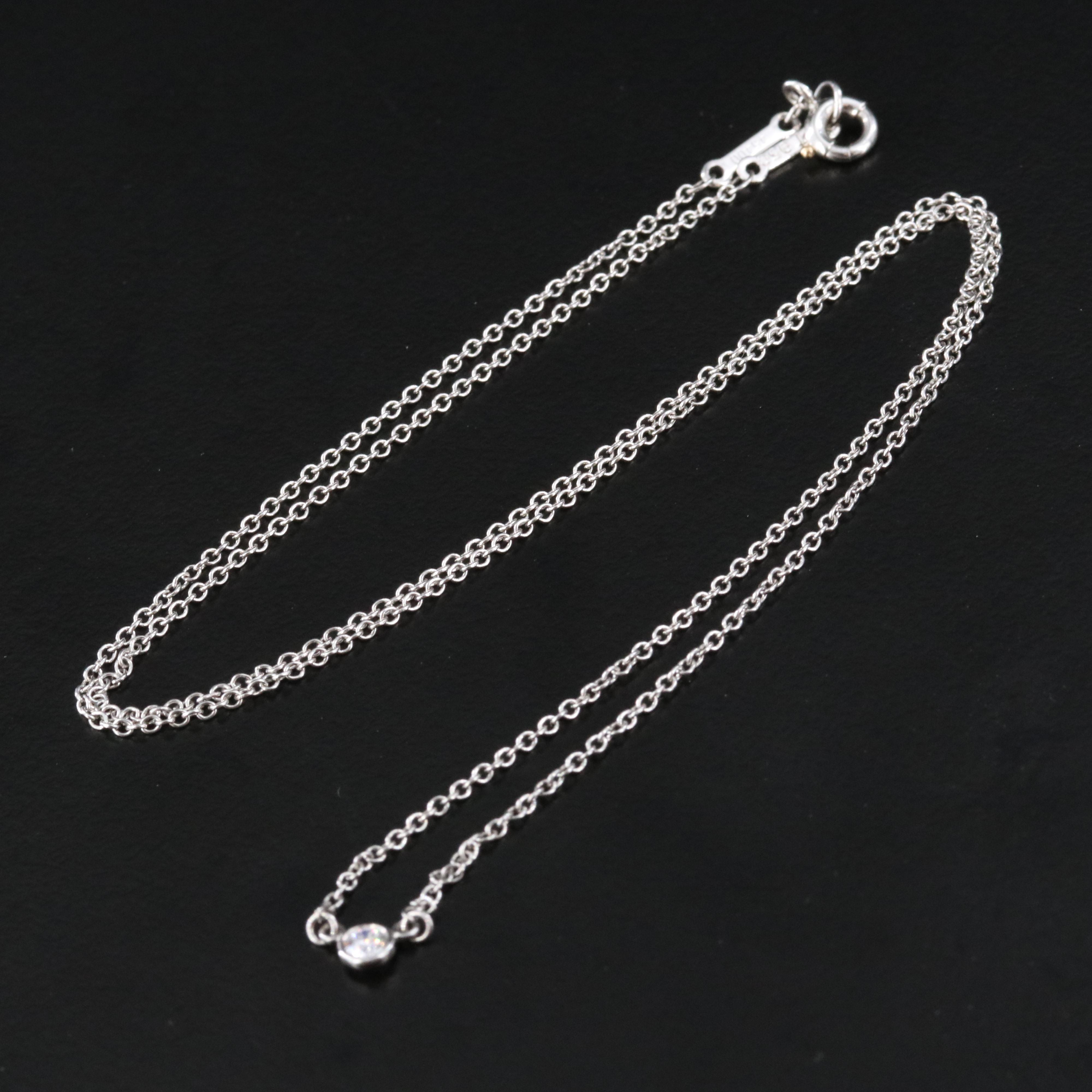 Elsa Peretti for Tiffany & Co. By the Yard Platinum 0.06 CT Diamond Necklace
