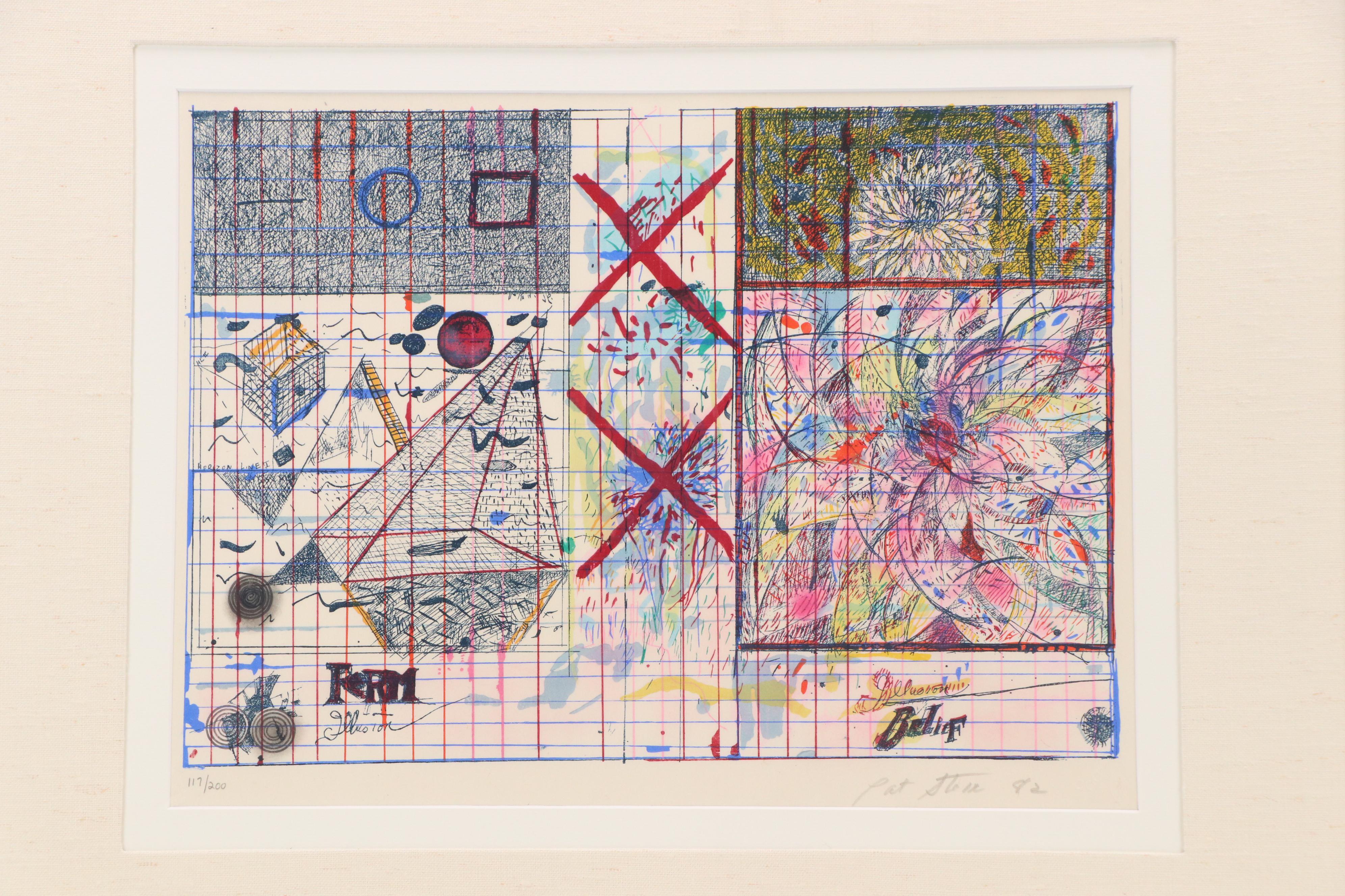 Pat Steir Woodblock "Kyoto Chrysanthemum," 1982