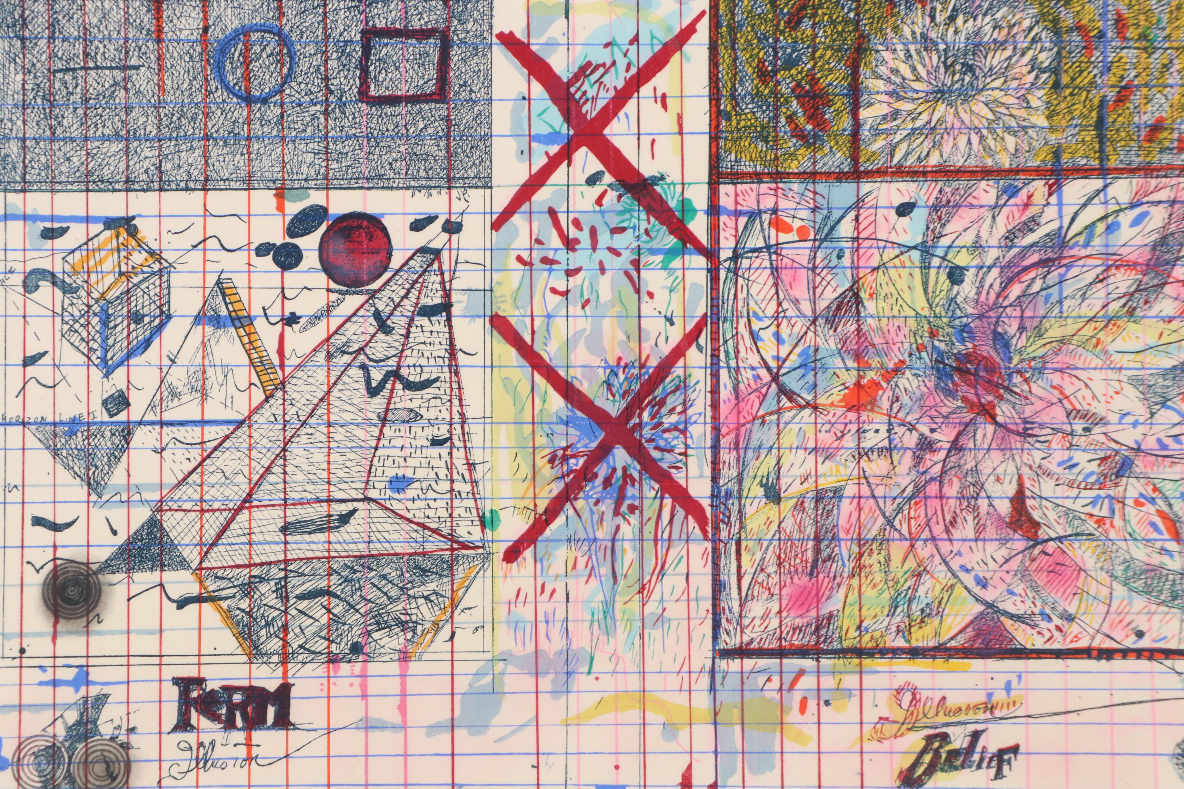 Pat Steir Woodblock "Kyoto Chrysanthemum," 1982