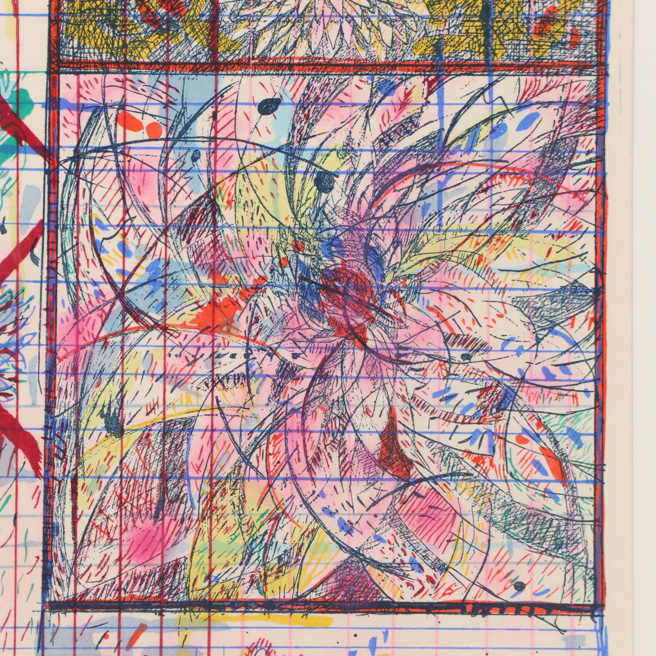 Pat Steir Woodblock "Kyoto Chrysanthemum," 1982