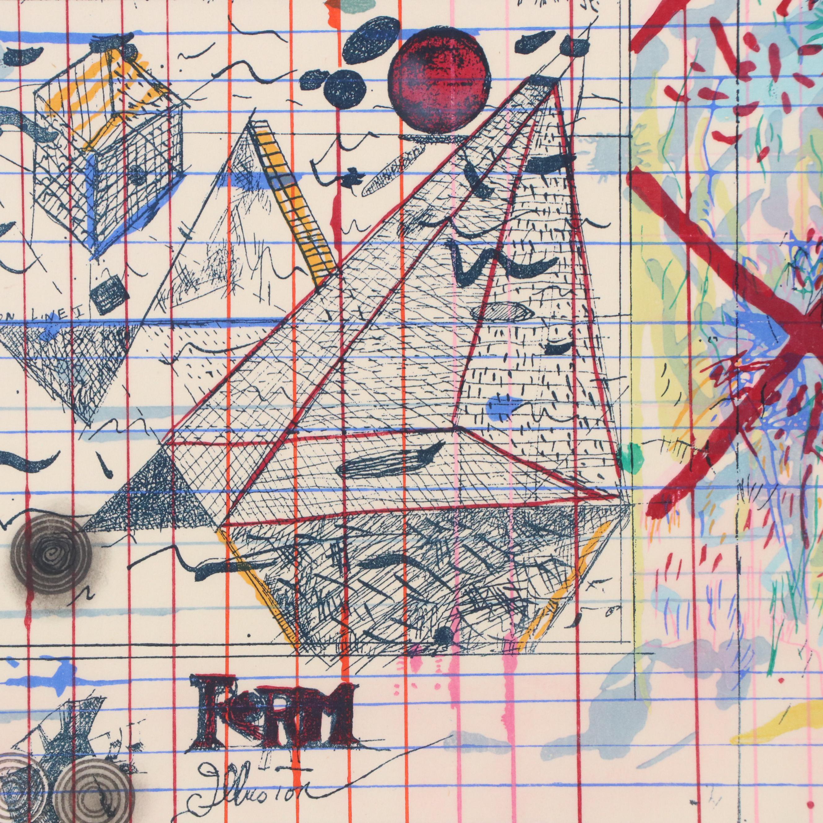 Pat Steir Woodblock "Kyoto Chrysanthemum," 1982