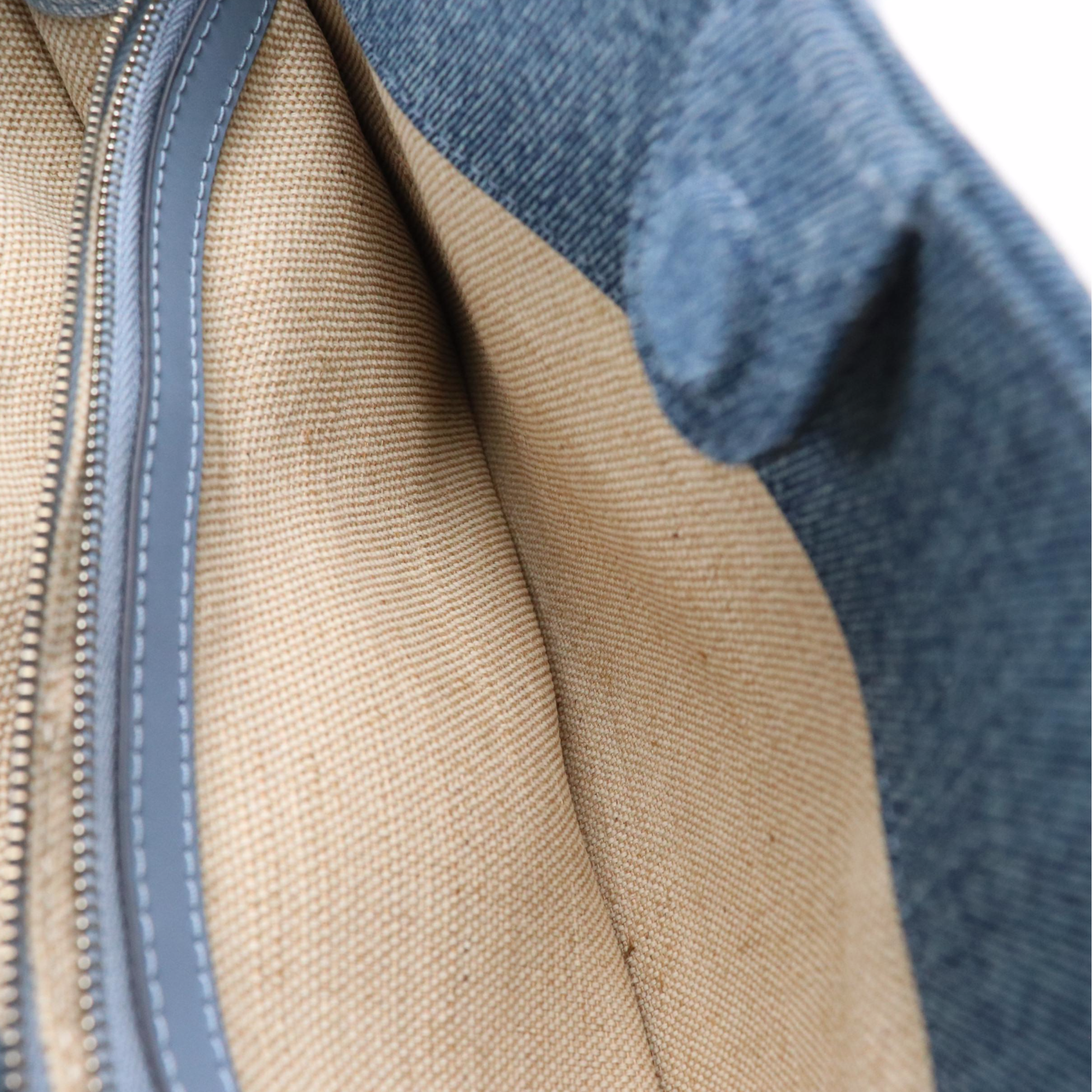 Michael Kors Denim "Scarlett" East West Satchel & Polka-Dot Nylon Zip Pouch