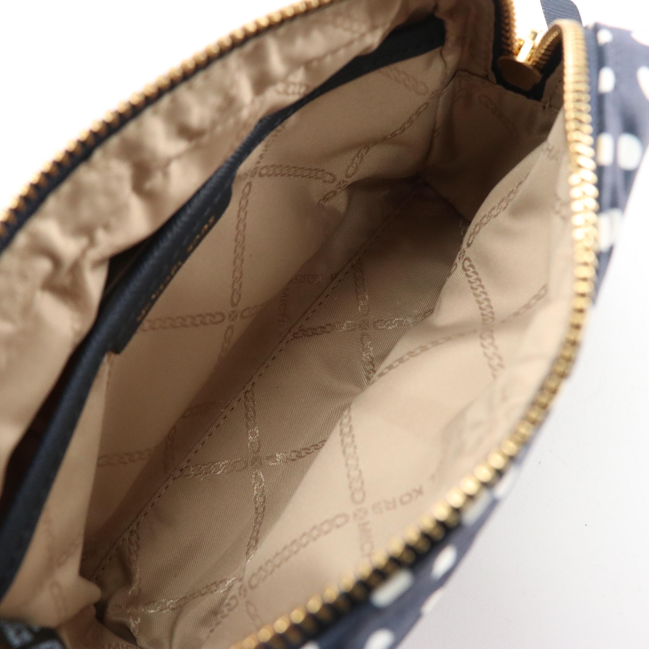 Michael Kors Denim "Scarlett" East West Satchel & Polka-Dot Nylon Zip Pouch