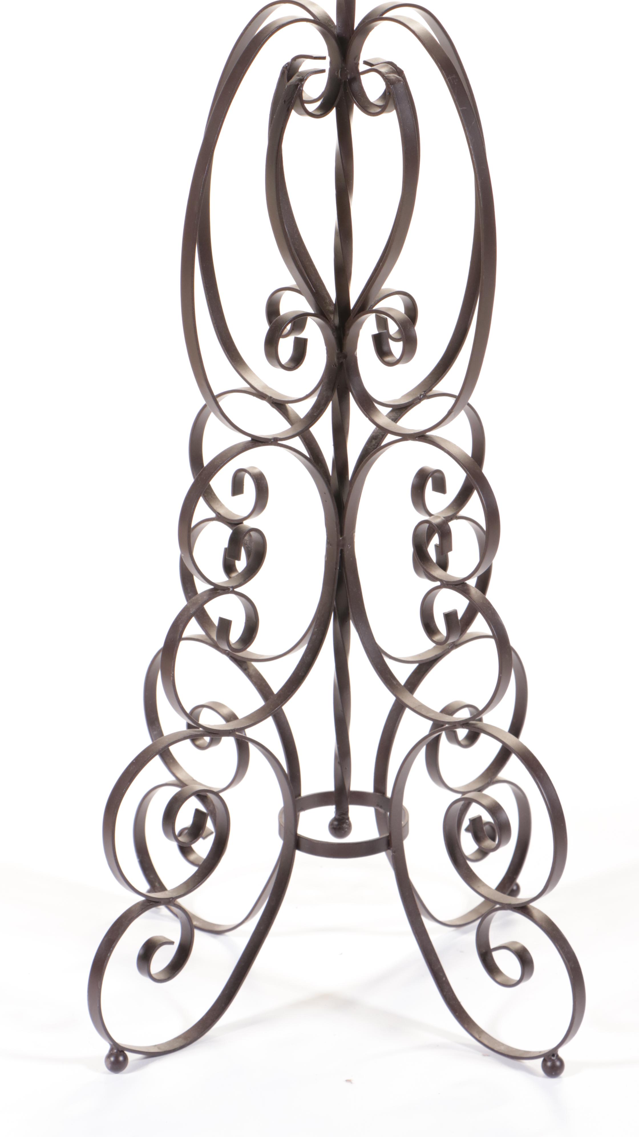 Scrolled Metal Floor Candle Hurricane