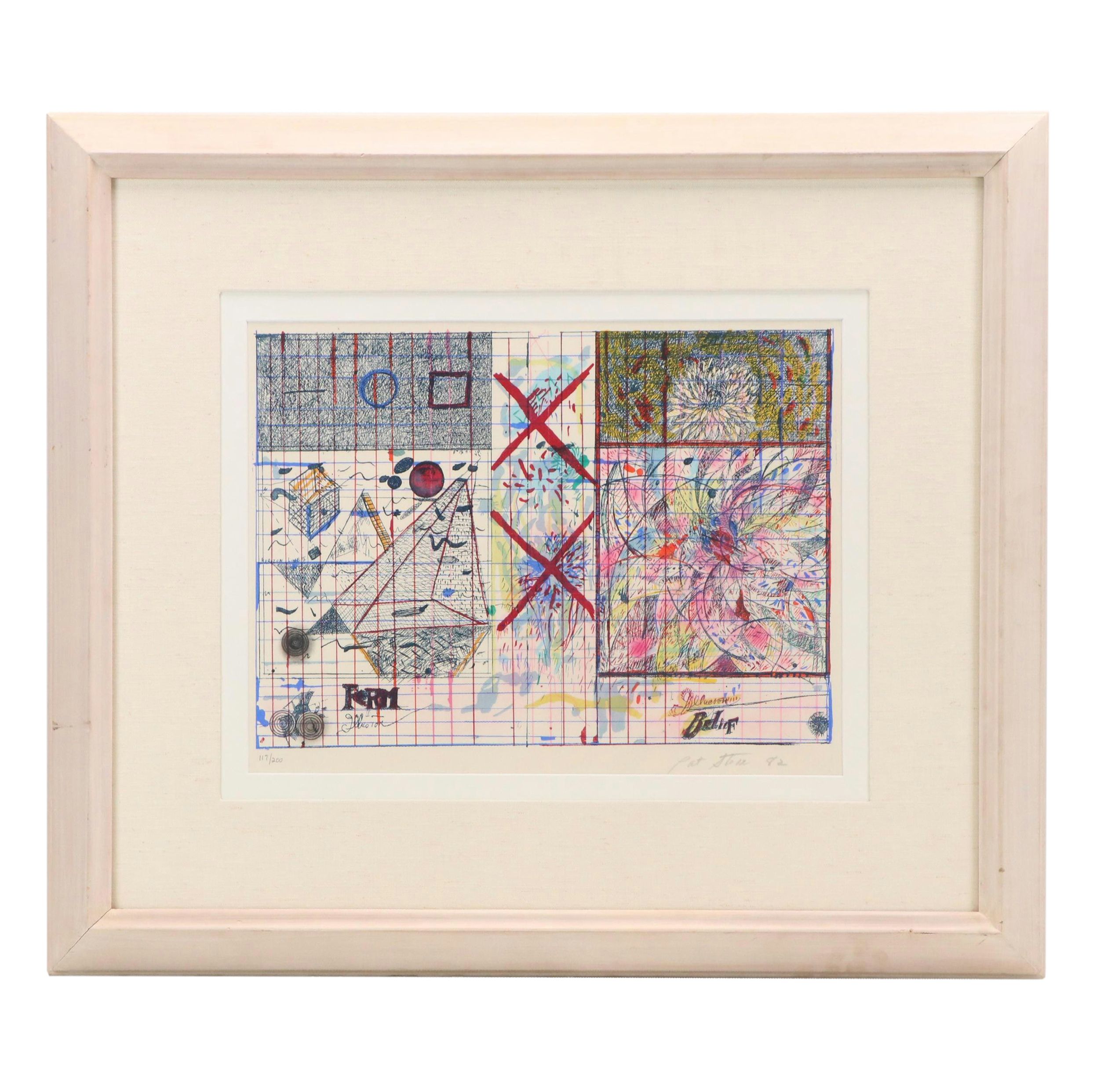 Pat Steir Woodblock "Kyoto Chrysanthemum," 1982