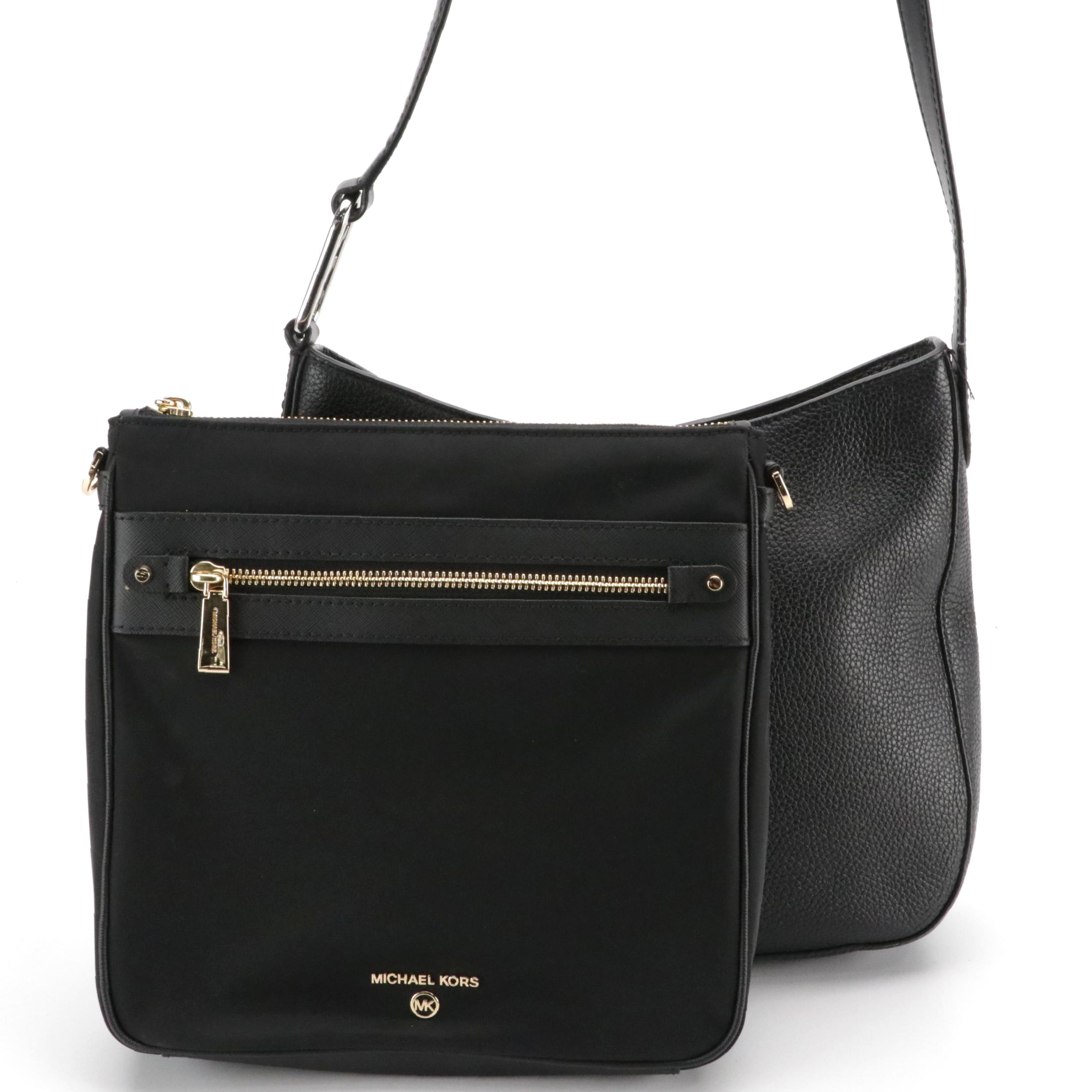 Michael Kors Leather Kensington and Nylon Jet Set Crossbody Bags