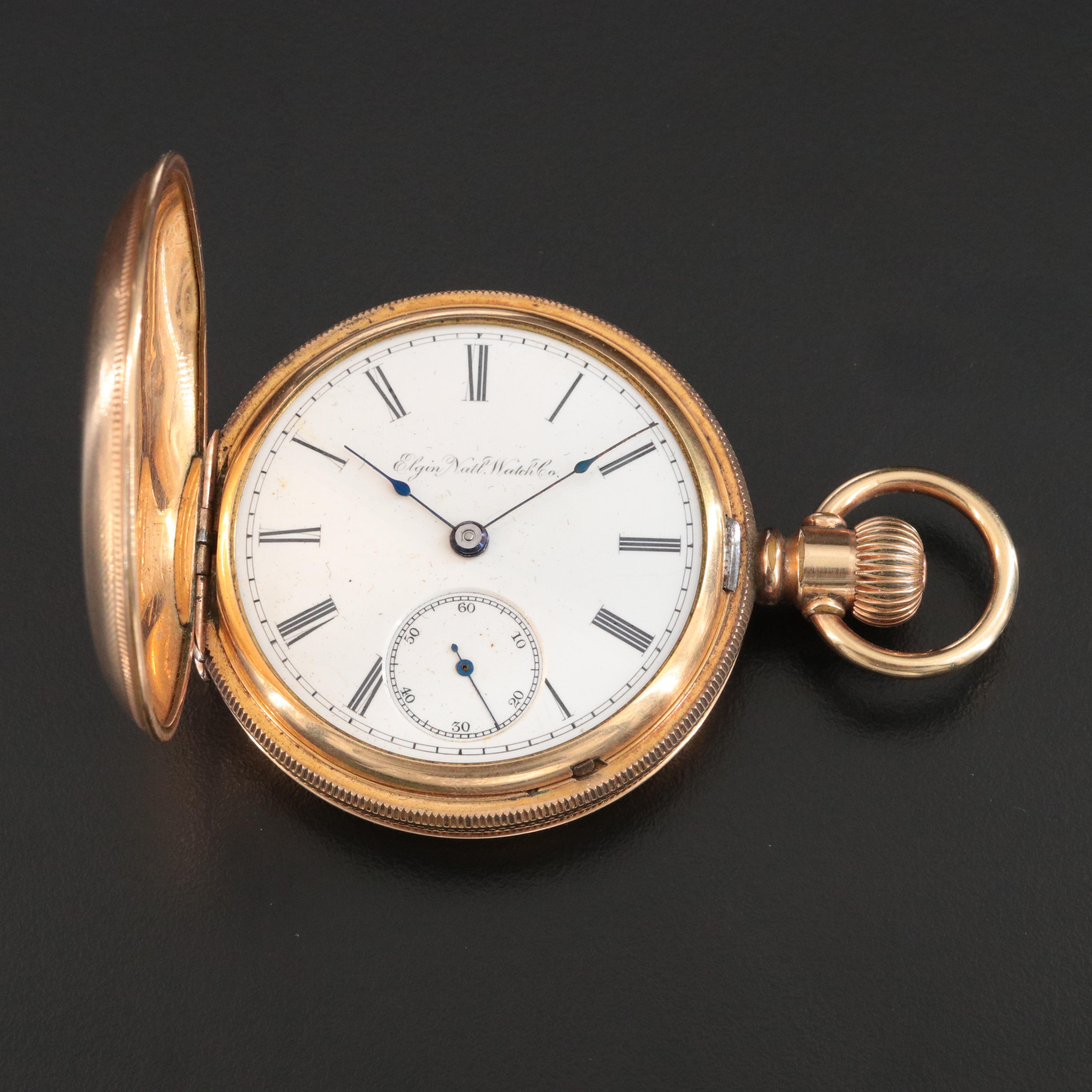Elgin Gold-Filled Ornate Pocket Watch