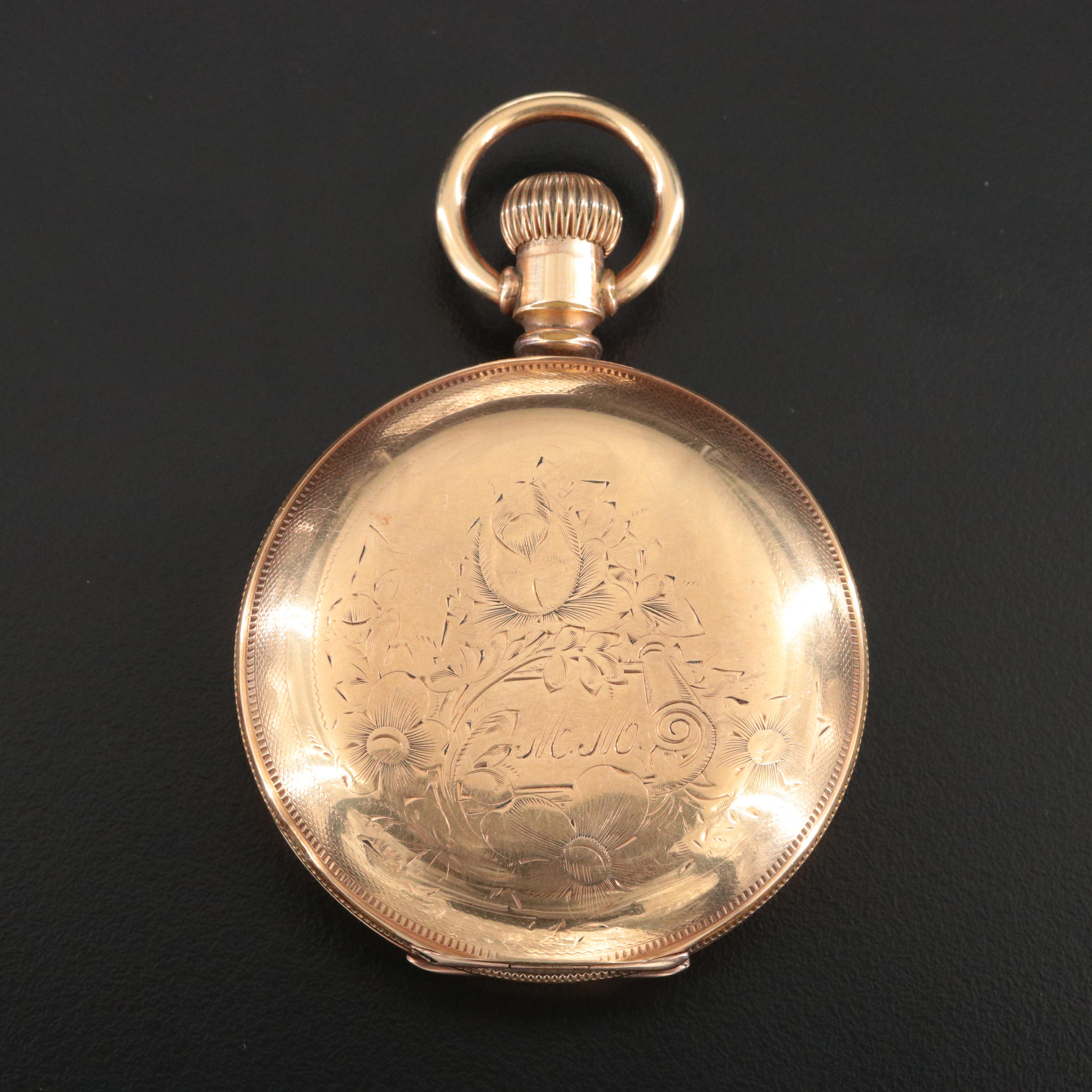 Elgin Gold-Filled Ornate Pocket Watch