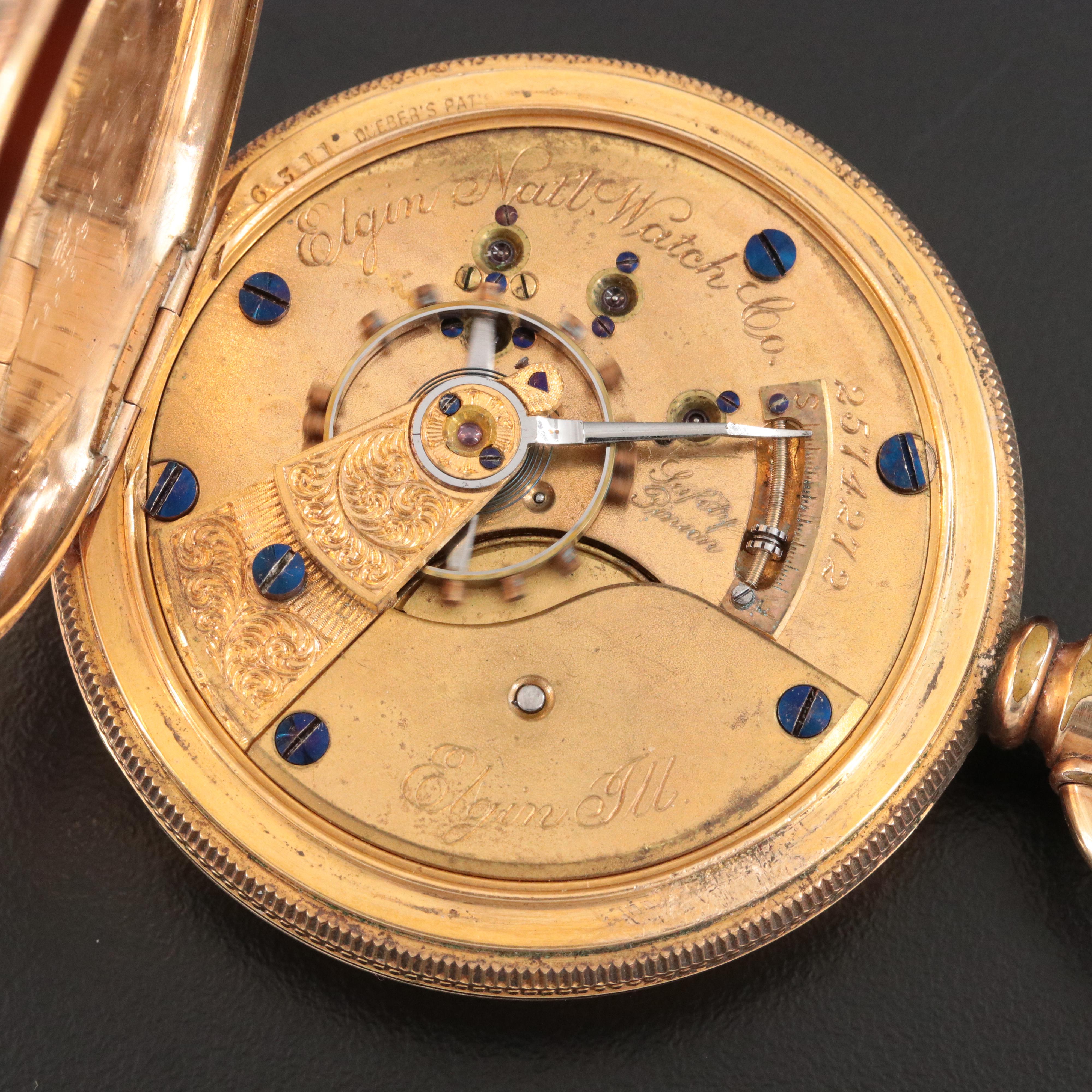 Elgin Gold-Filled Ornate Pocket Watch