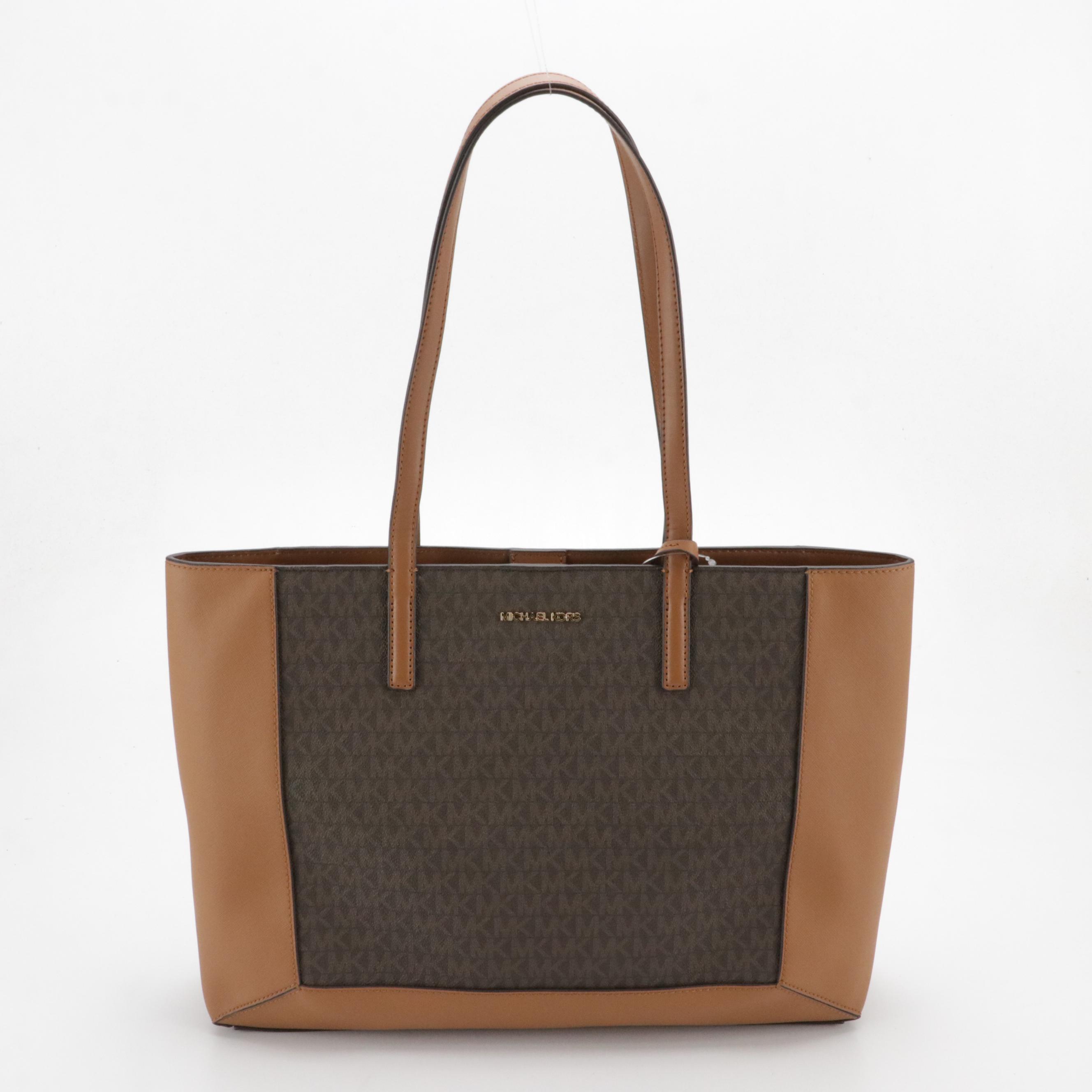 Michael Kors Medium East West Satchel and Large Sallie Tote in Signature Canvas