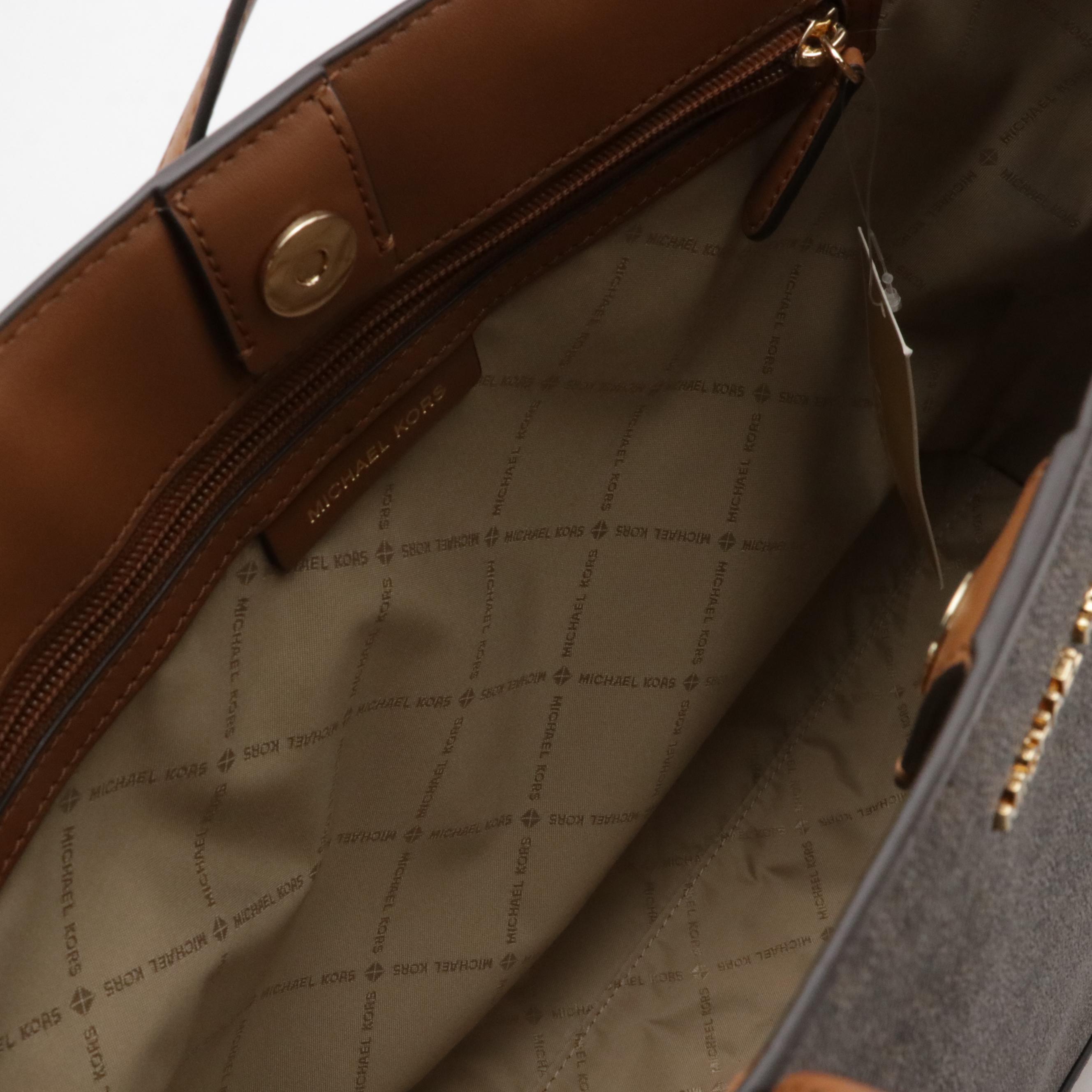 Michael Kors Medium East West Satchel and Large Sallie Tote in Signature Canvas