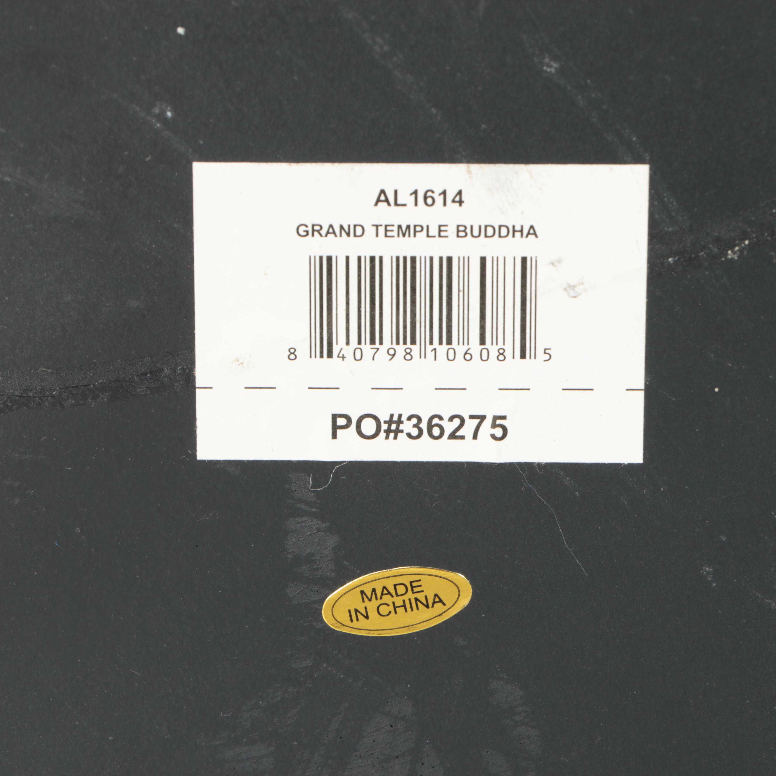 Amitabha Buddha Statue with Pagoda Style Lanterns and Lights