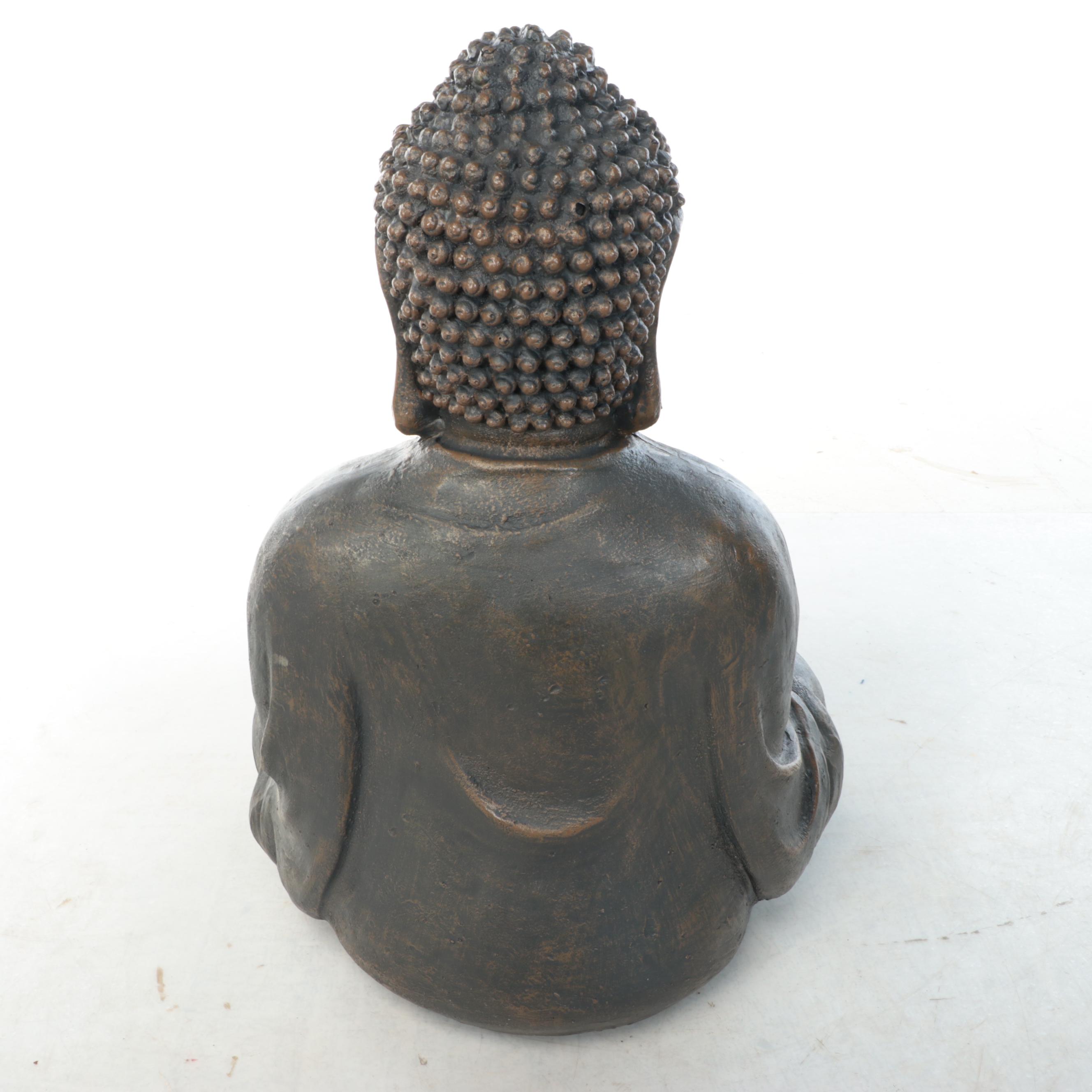 Amitabha Buddha Statue with Pagoda Style Lanterns and Lights