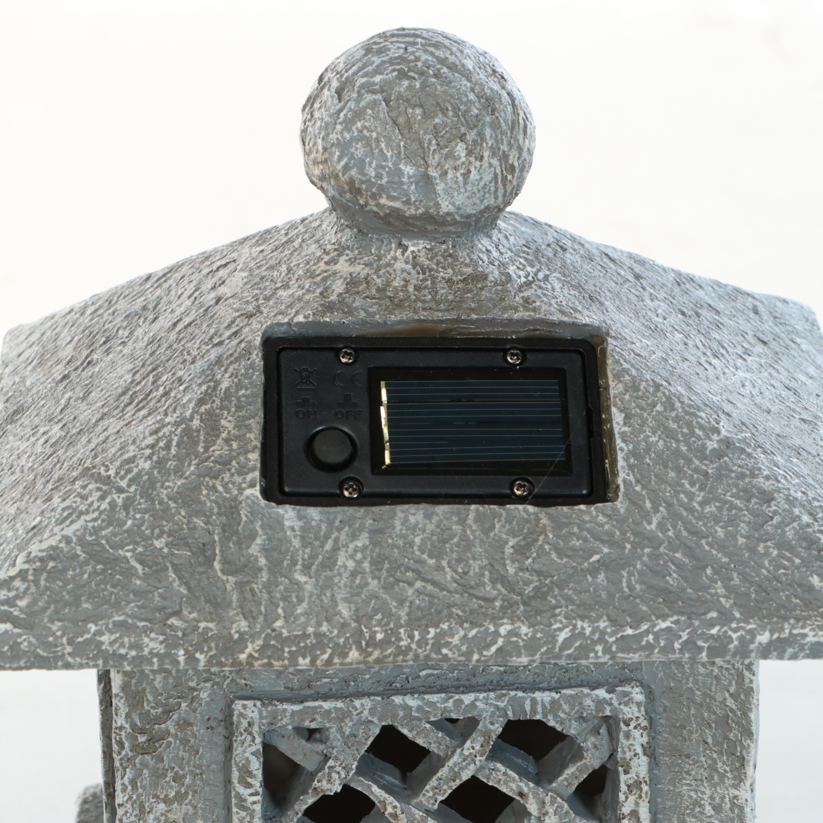 Amitabha Buddha Statue with Pagoda Style Lanterns and Lights