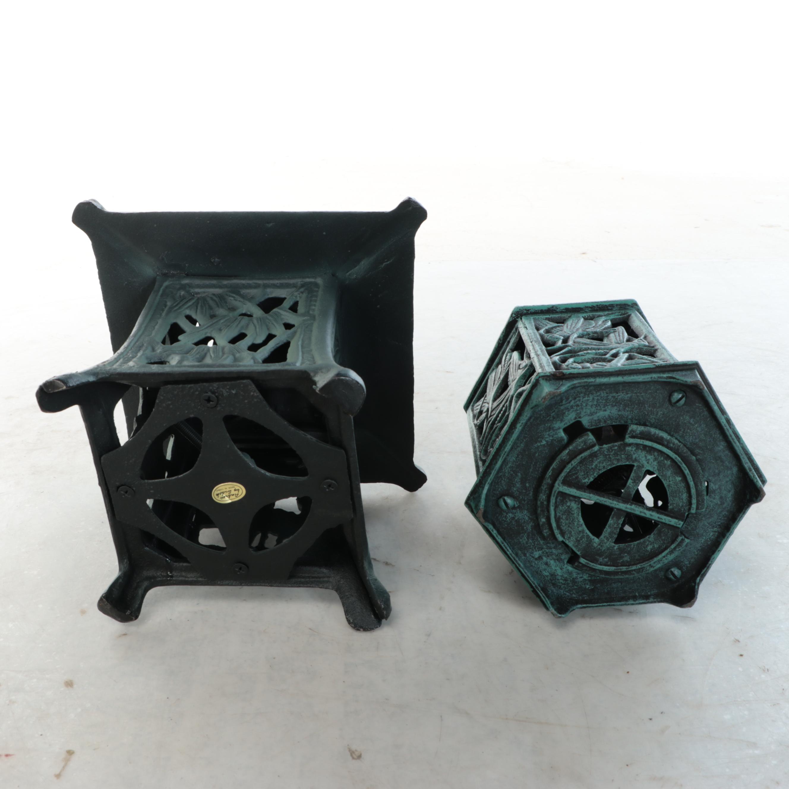 Amitabha Buddha Statue with Pagoda Style Lanterns and Lights