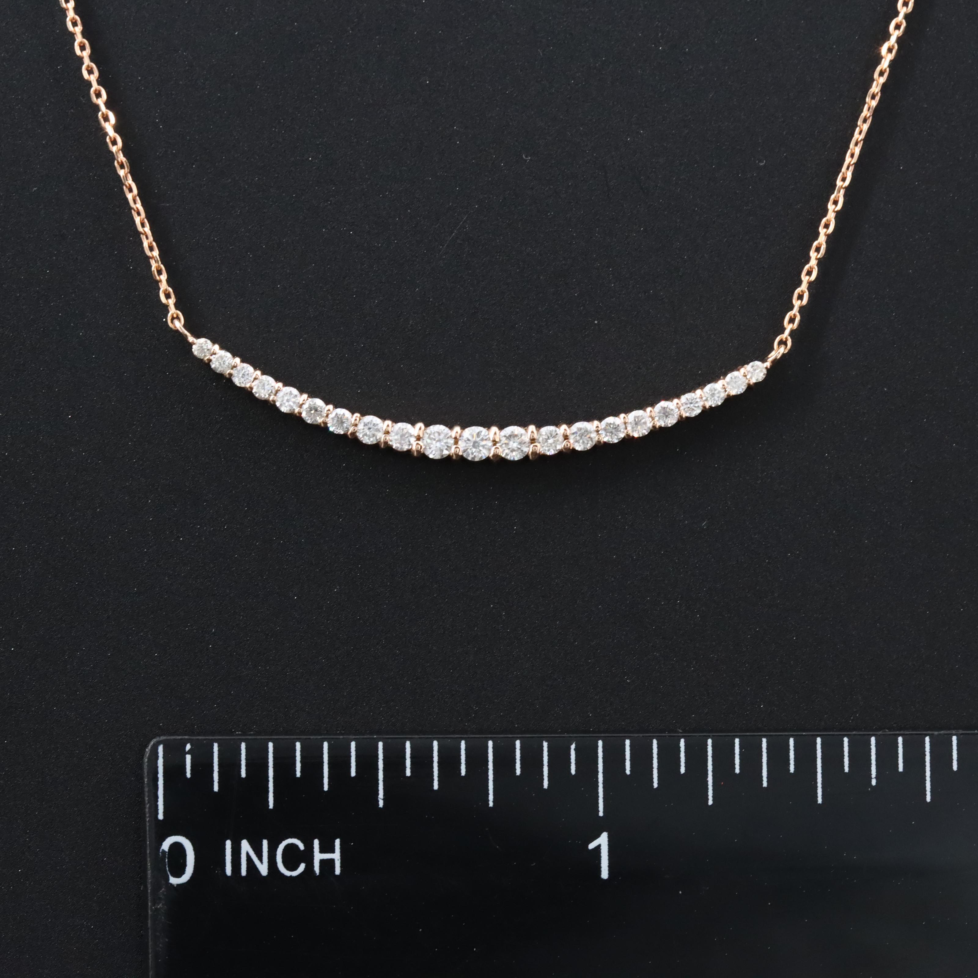 18K Rose Gold 0.48 CTW Diamond Crescent Necklace