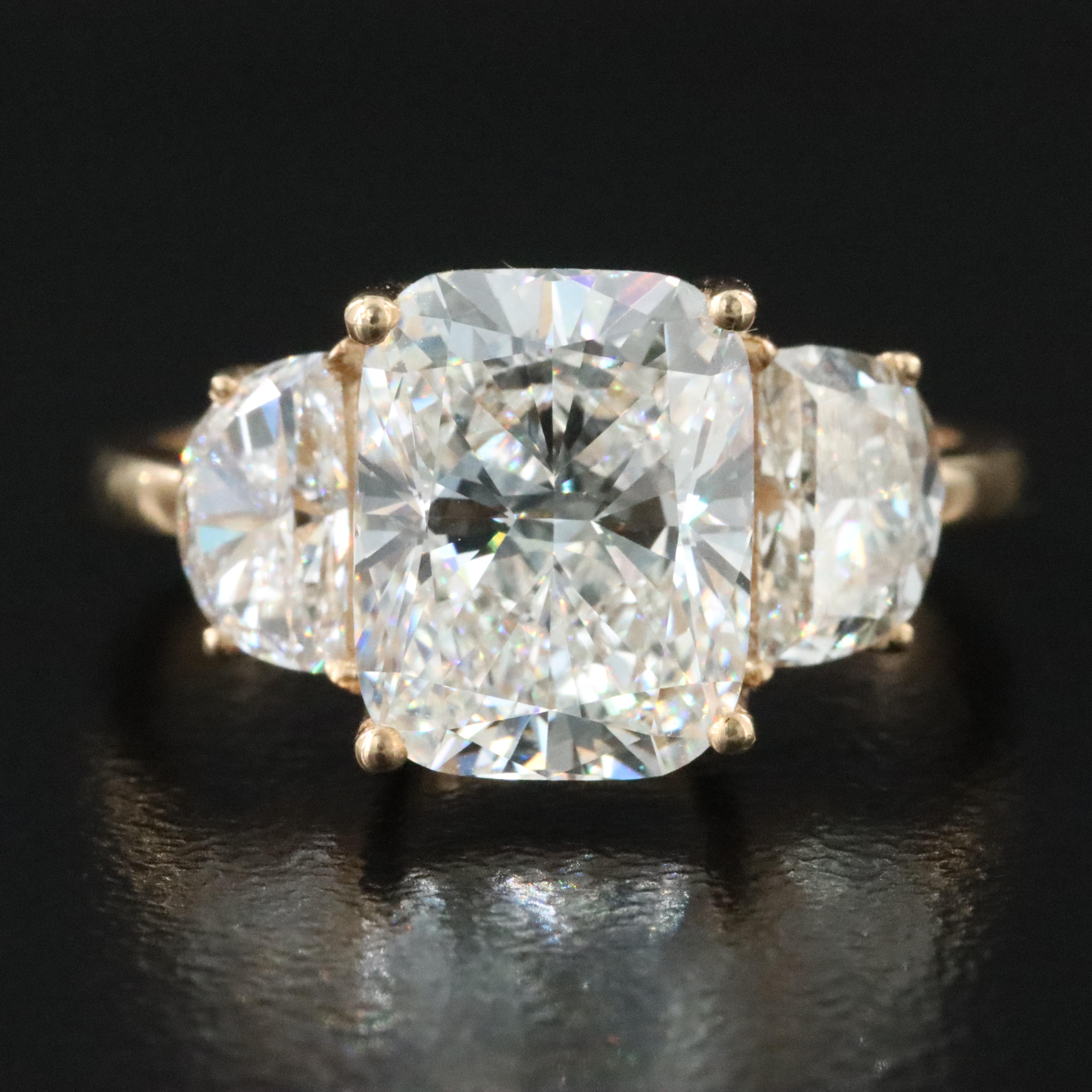 18K 3.99 CTW Lab Grown Diamond Ring with IGI Report