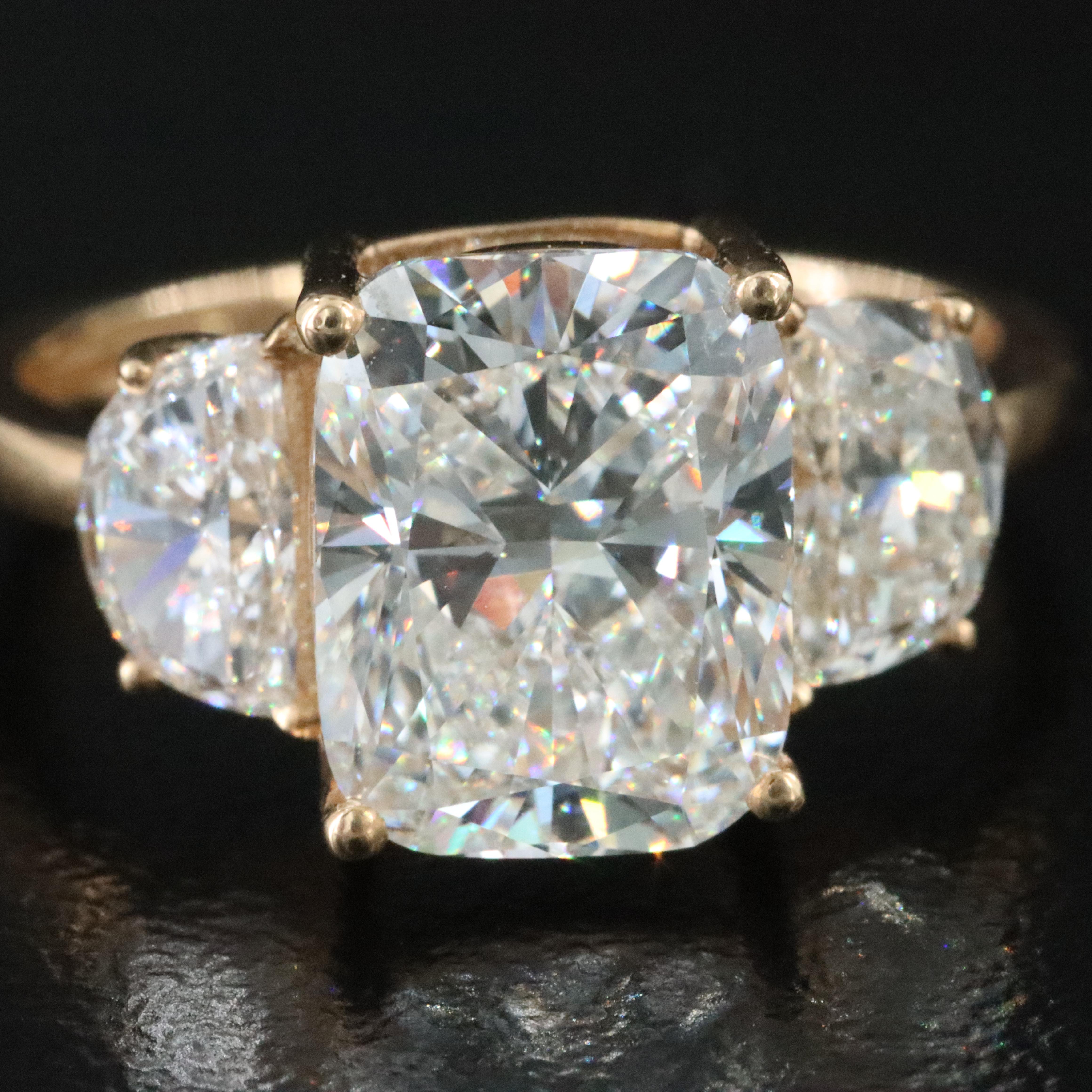 18K 3.99 CTW Lab Grown Diamond Ring with IGI Report