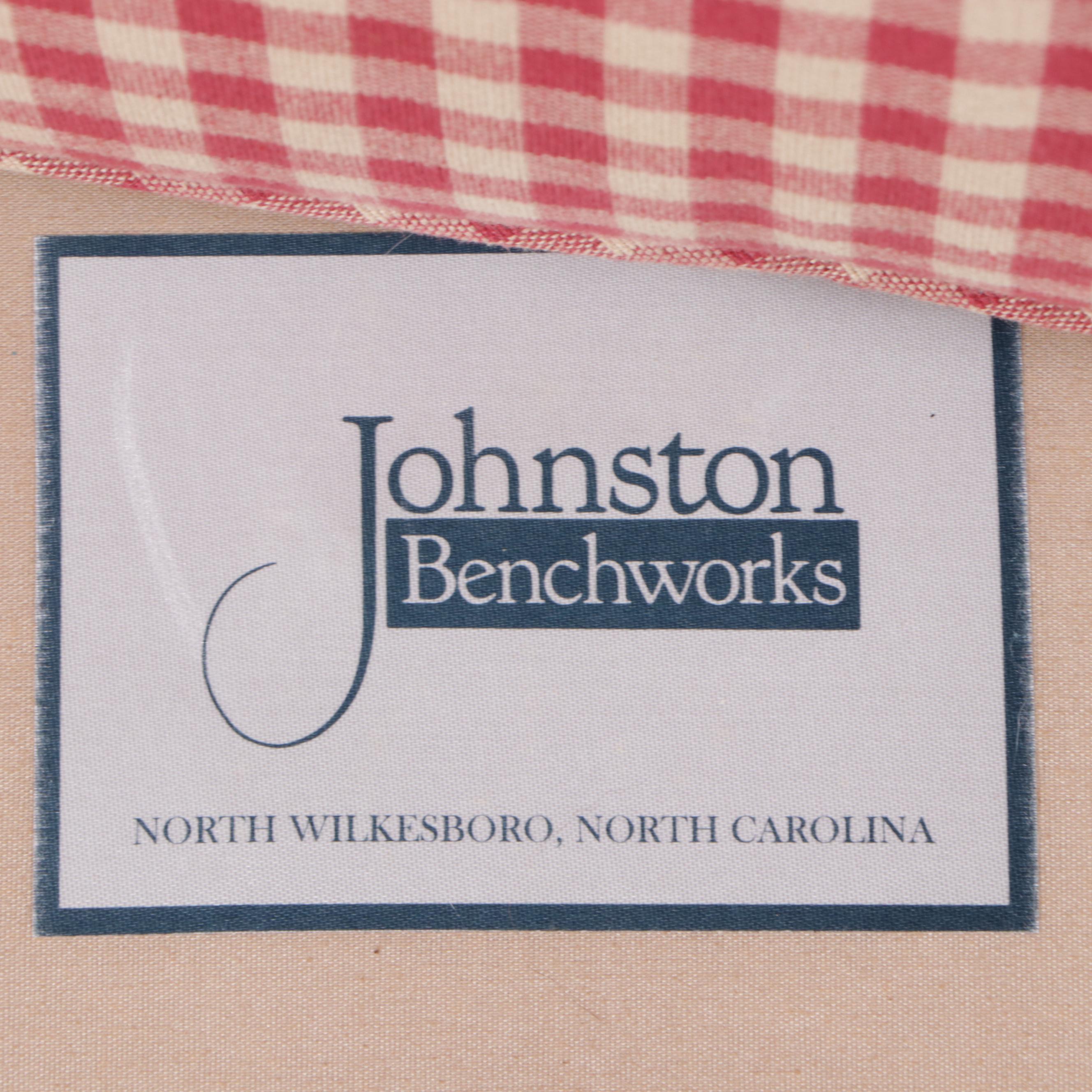 Johnston Benchworks Chippendale Style Red Gingham Upholstered Sofa