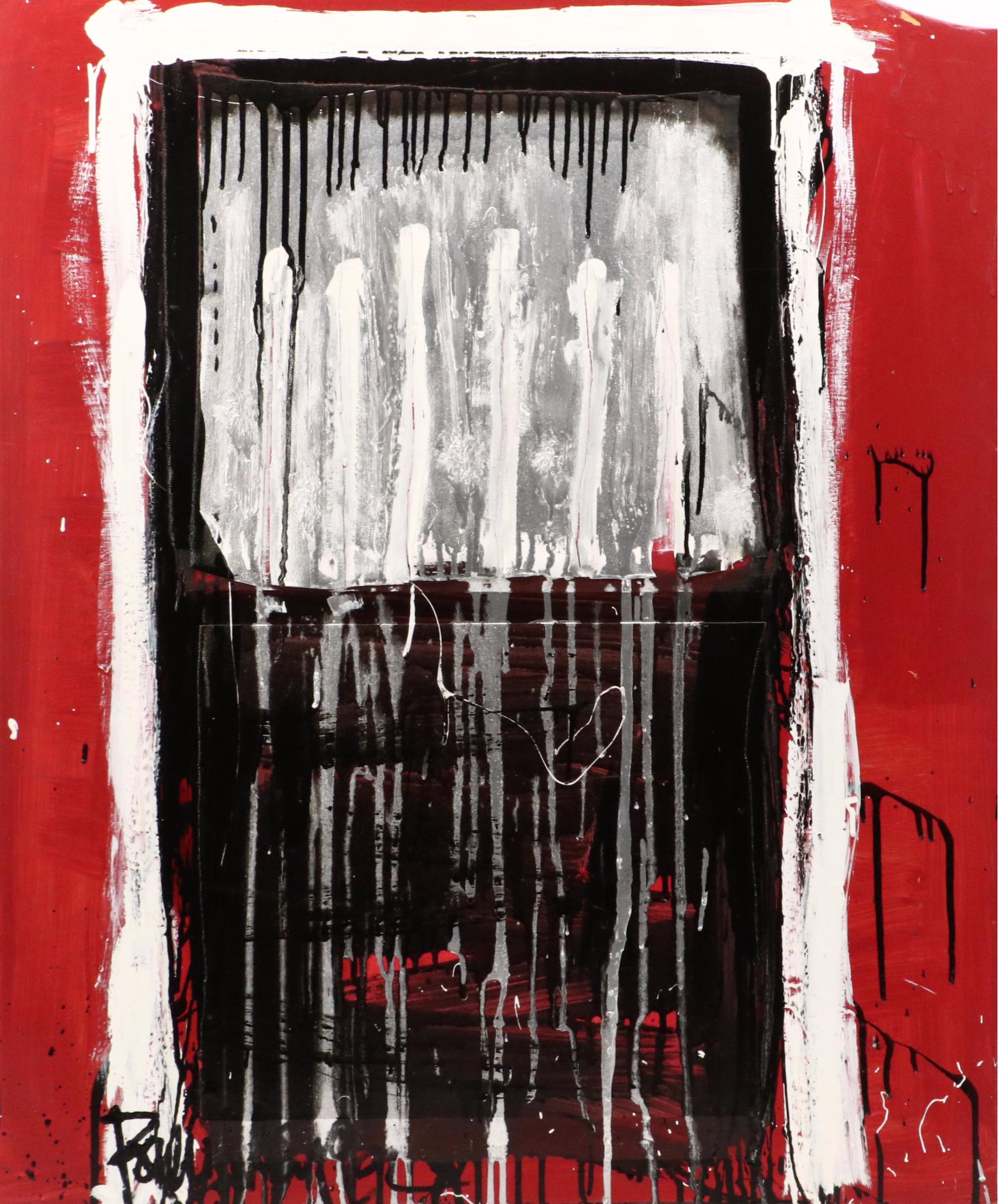 Abstract Expressionistic Mixed Media Painting, Mid to Late 20th Century