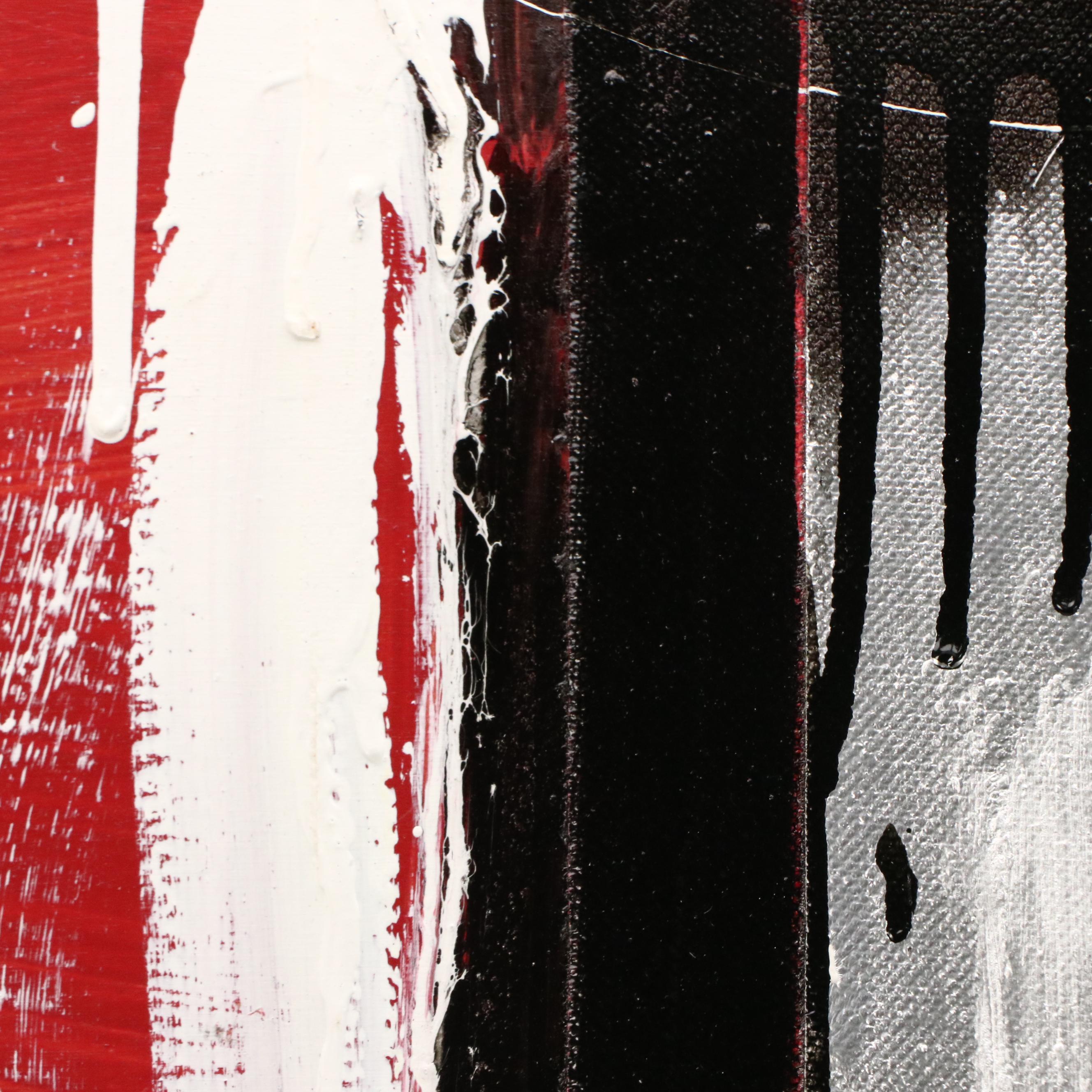 Abstract Expressionistic Mixed Media Painting, Mid to Late 20th Century