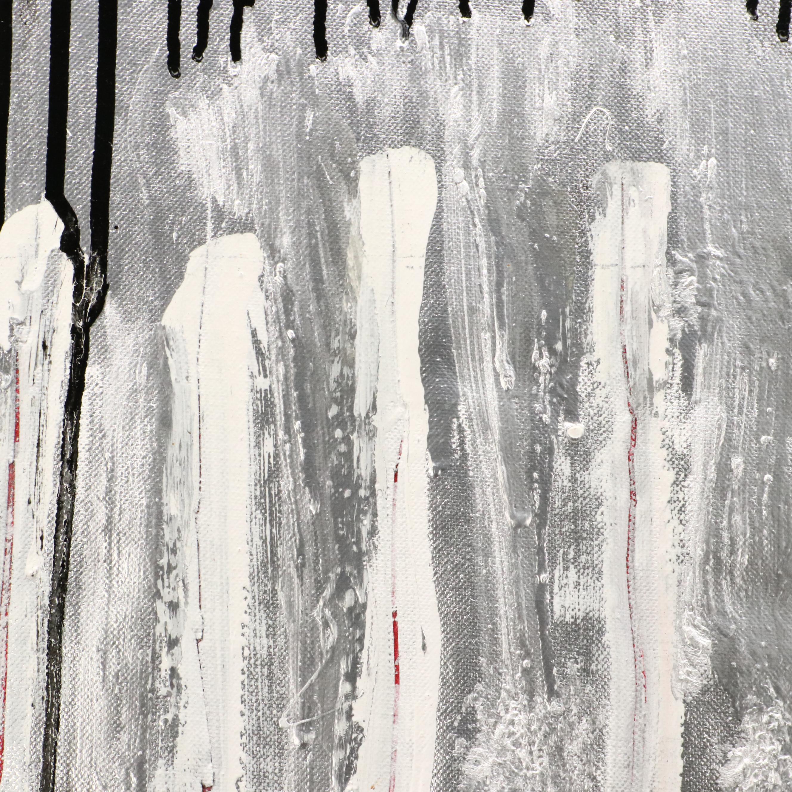 Abstract Expressionistic Mixed Media Painting, Mid to Late 20th Century