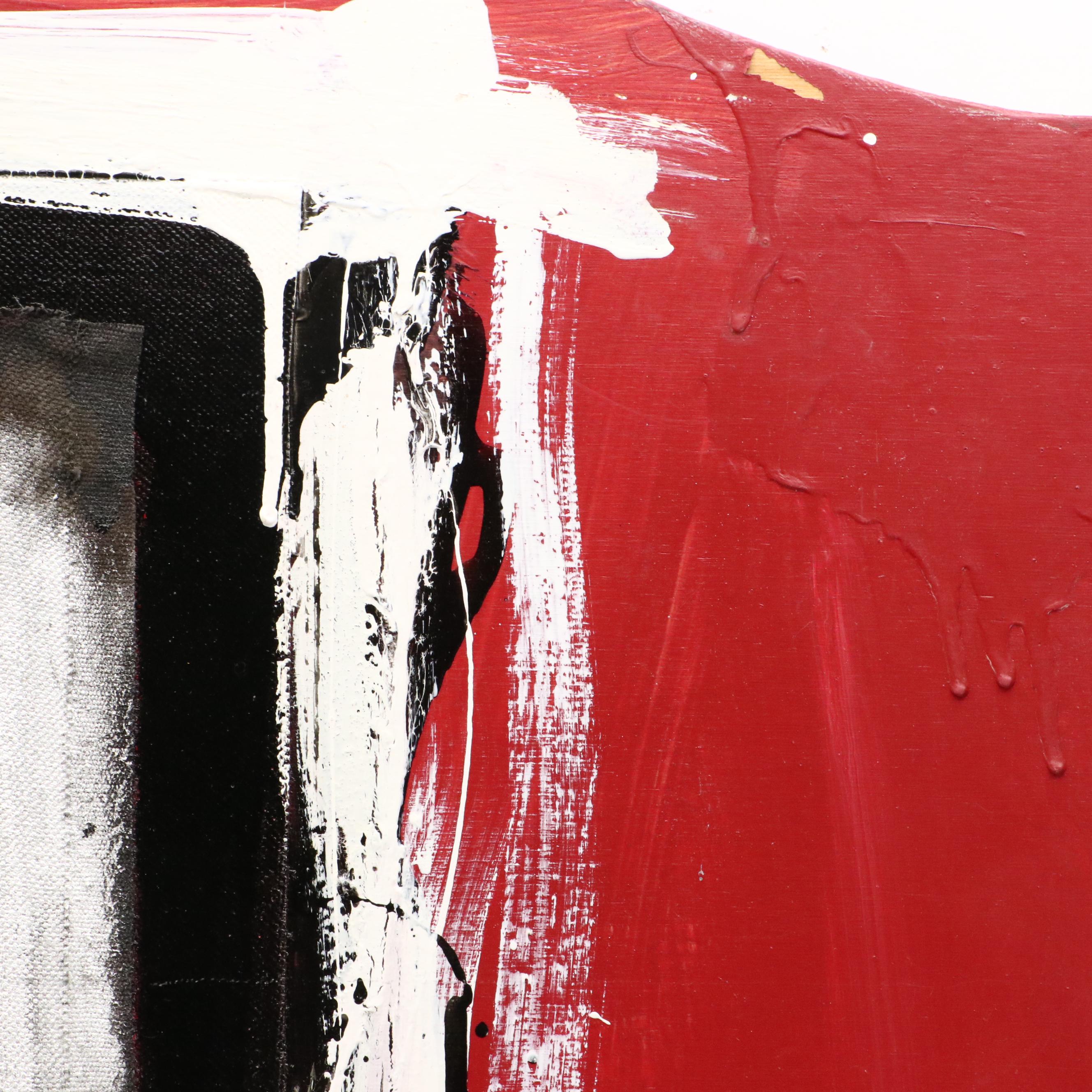 Abstract Expressionistic Mixed Media Painting, Mid to Late 20th Century